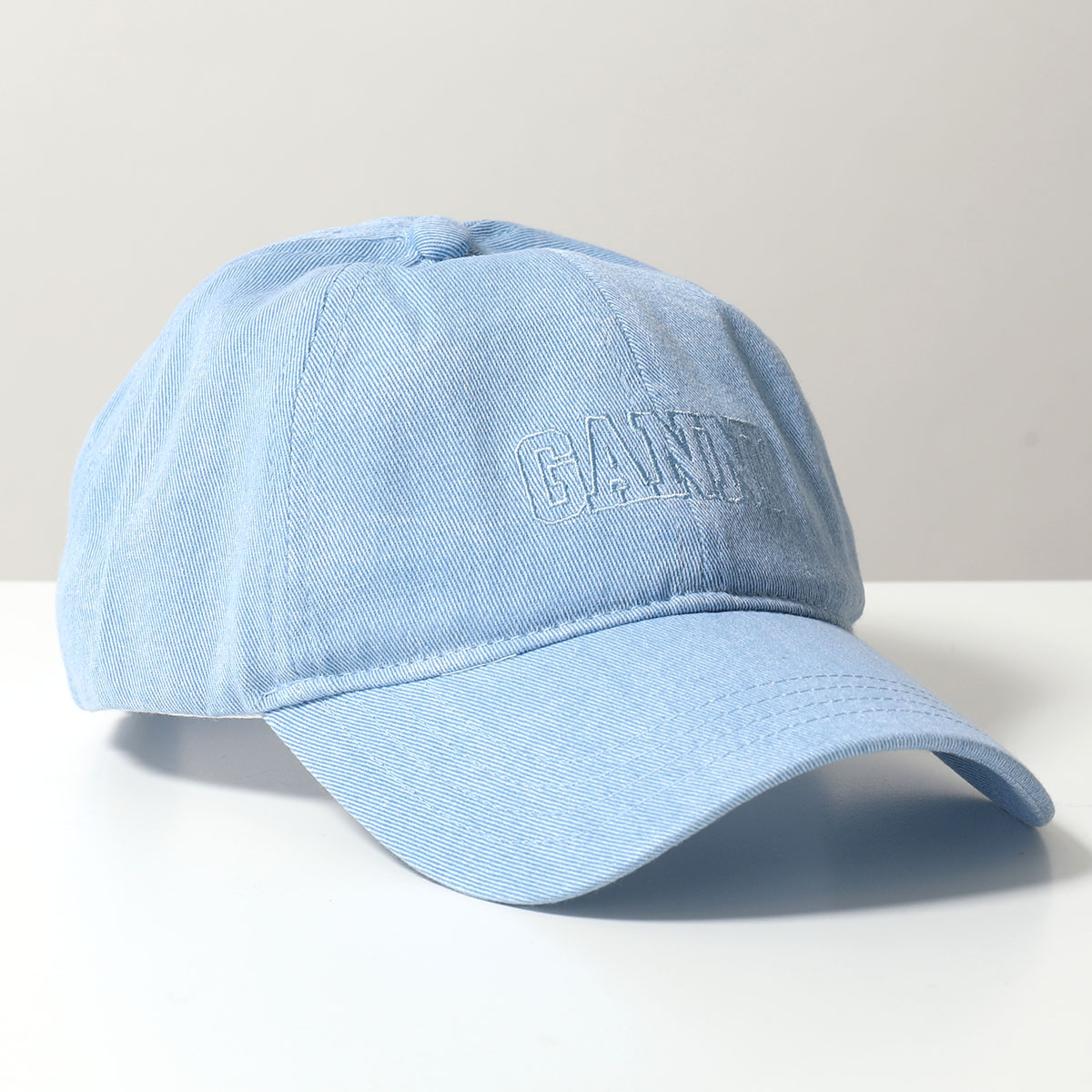 GANNI ガニー ベースボールキャップ CAP HAT DENIM A5759 A5760 5890 レディース デニム ロゴ 刺繍 帽子 カラー2色