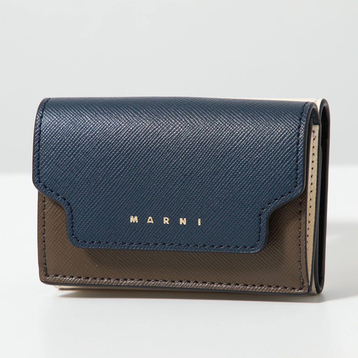 MARNI マルニ 三つ折り財布 PFMOW02U23 LV520 レディース サフィアーノレザー ...