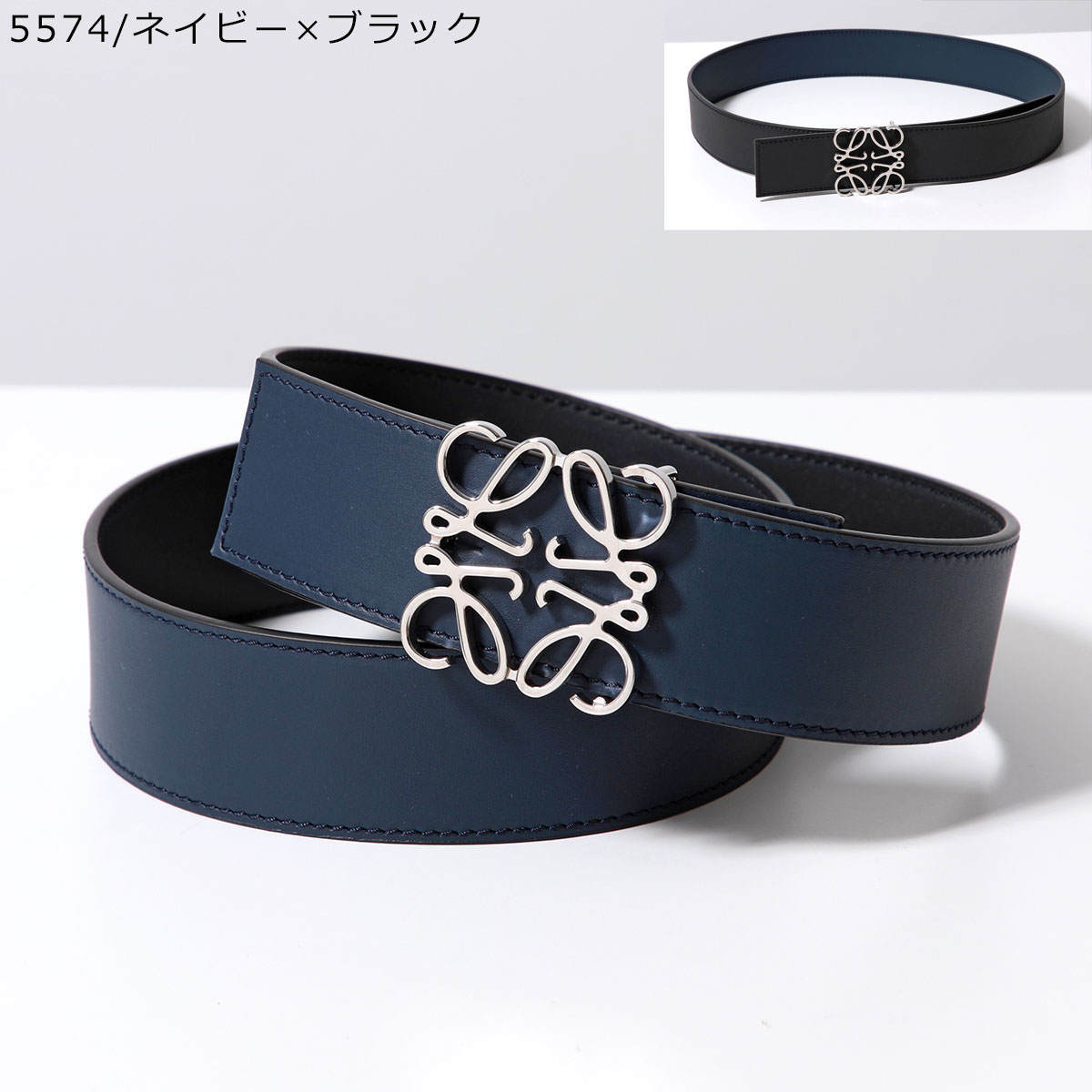 LOEWE ロエベ ベルト ANAGRAM BELT 515.01.010 E619238X12 メンズ アナグラム リバーシブル レザー バックル  カラー5色