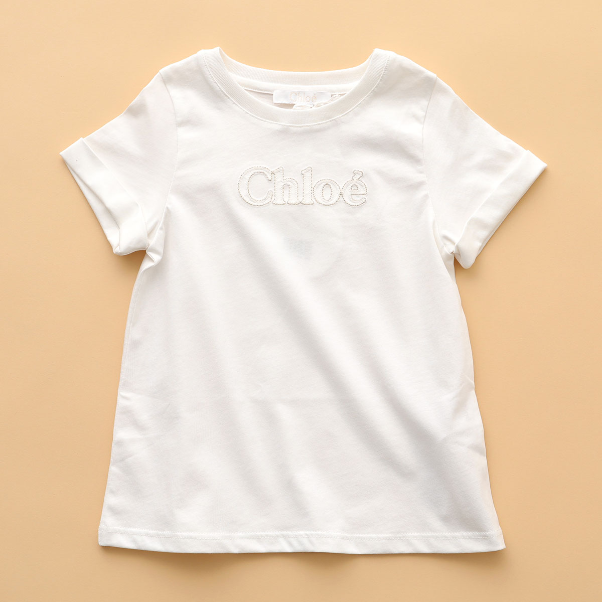 Chloe Kids クロエ キッズ 半袖 Tシャツ C20110 ガールズ カットソー ロゴ刺繍 ...