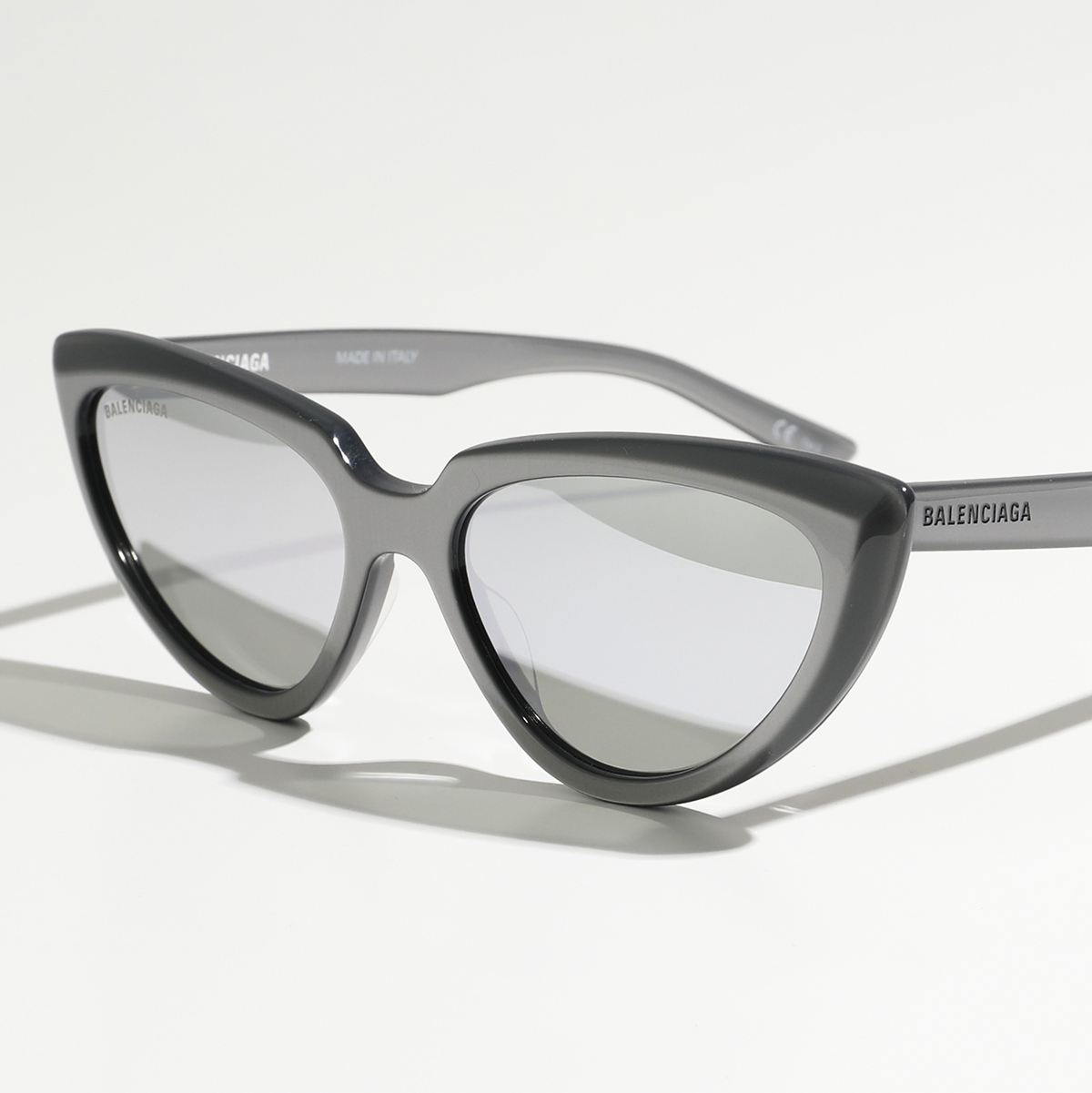 BALENCIAGA バレンシアガ サングラス BB0182S メンズ キャットアイ型 ロゴ 眼鏡 メガネ アイウェア 004/SILVER-SILVER-SILVER｜s-musee｜02