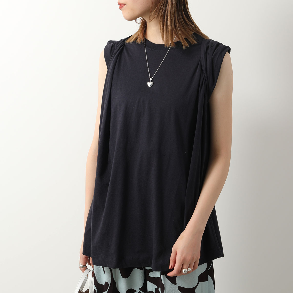 送料関税込【Dries Van Noten】ロゴコットンジャージーTシャツ DRIES VAN NOTEN HENI BOXY COTTON JERSEY T-SHIRT BLACK size