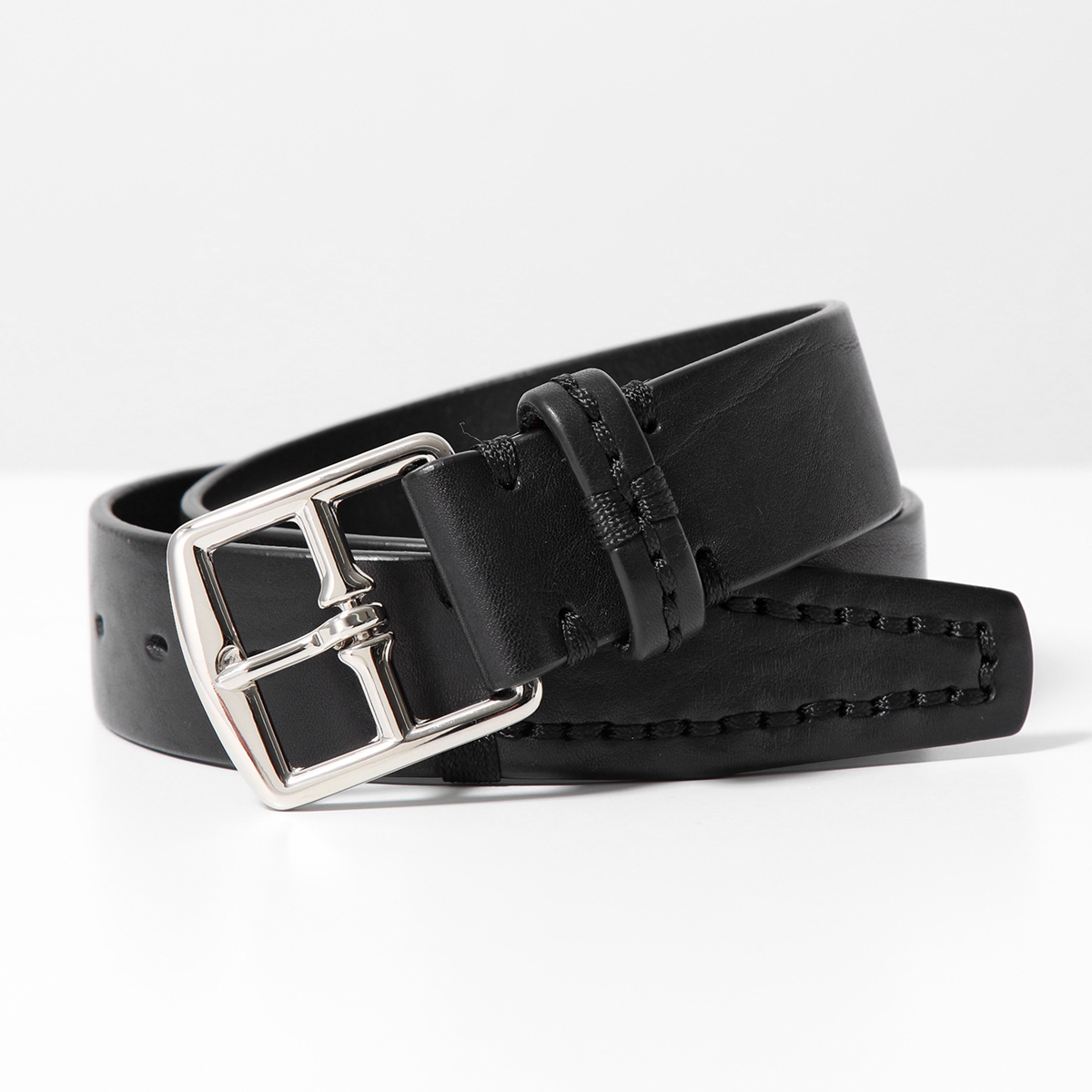 J&M DAVIDSON HARNES BUCKLE END STITCH 35MM BHNS-0ST-BR35 メンズ ベルト レザー スクエアバッグル 999S/BLACK｜s-musee｜02