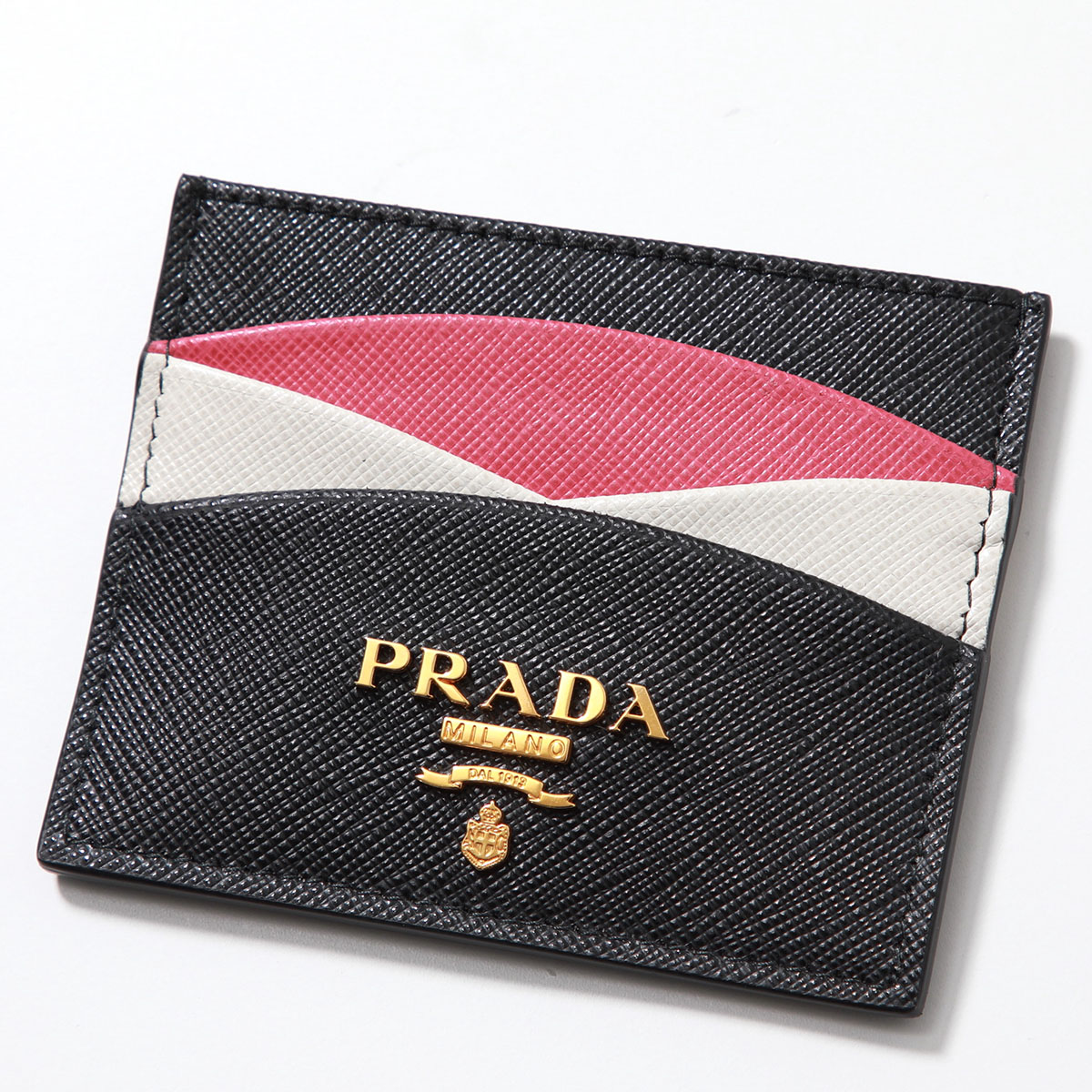 PRADA プラダ カードケース 1MC025 ZLP レディース 名刺入れ パスケース サフィアーノレザー カラーブロック メタルロゴ カラー2色