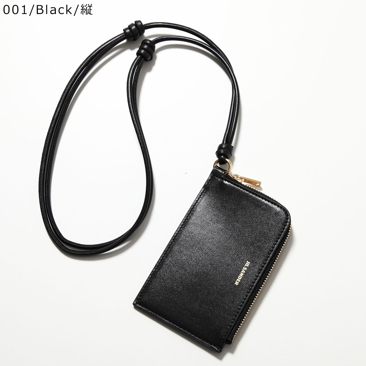 JIL SANDER ジルサンダー コイン&カードケース J07UI0004 P4841 メンズ レザー ロゴ カードホルダー ネックストラップ  001/Black