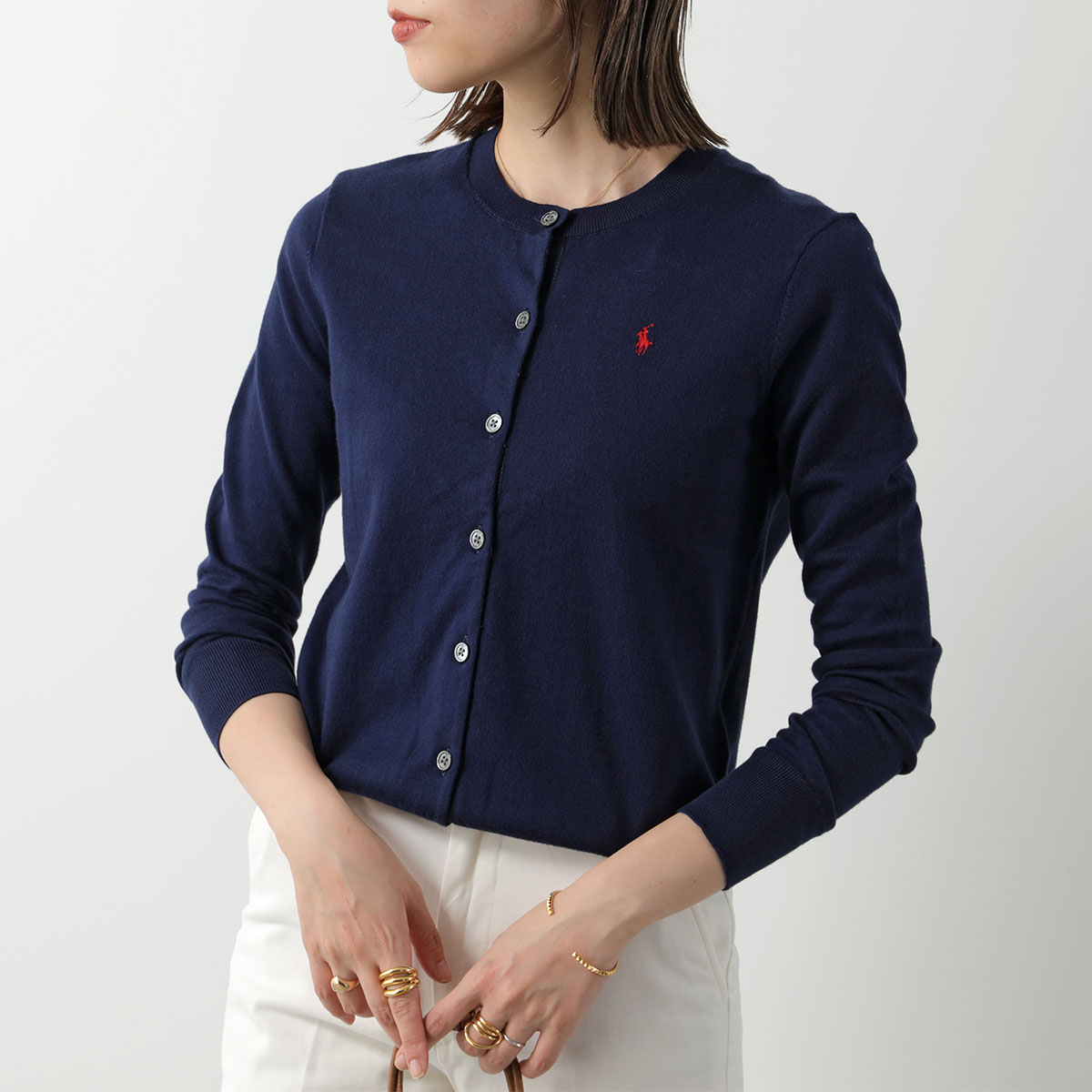 Polo Ralph Lauren ポロ ラルフローレン カーディガン LONG SLEEVE-CARDIGAN 211891672 レディース 長袖  ニット ポニー 刺繍 クルーネック カラー3色