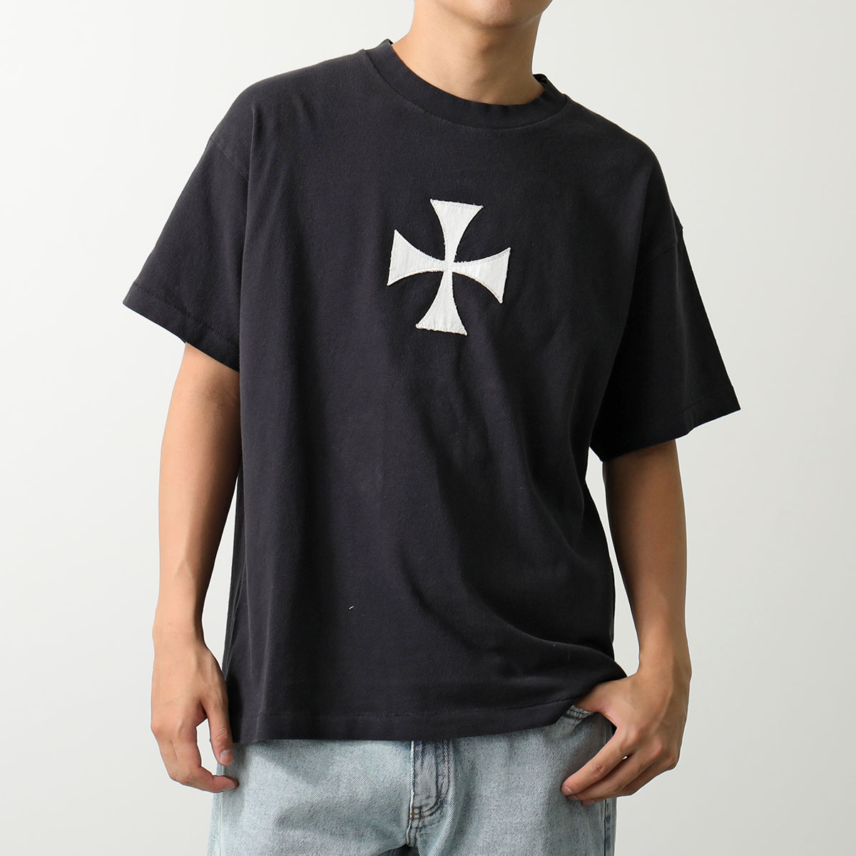 ASKYURSELF アスクユアセルフ 半袖 Tシャツ CROSS PATCH HEAVY T