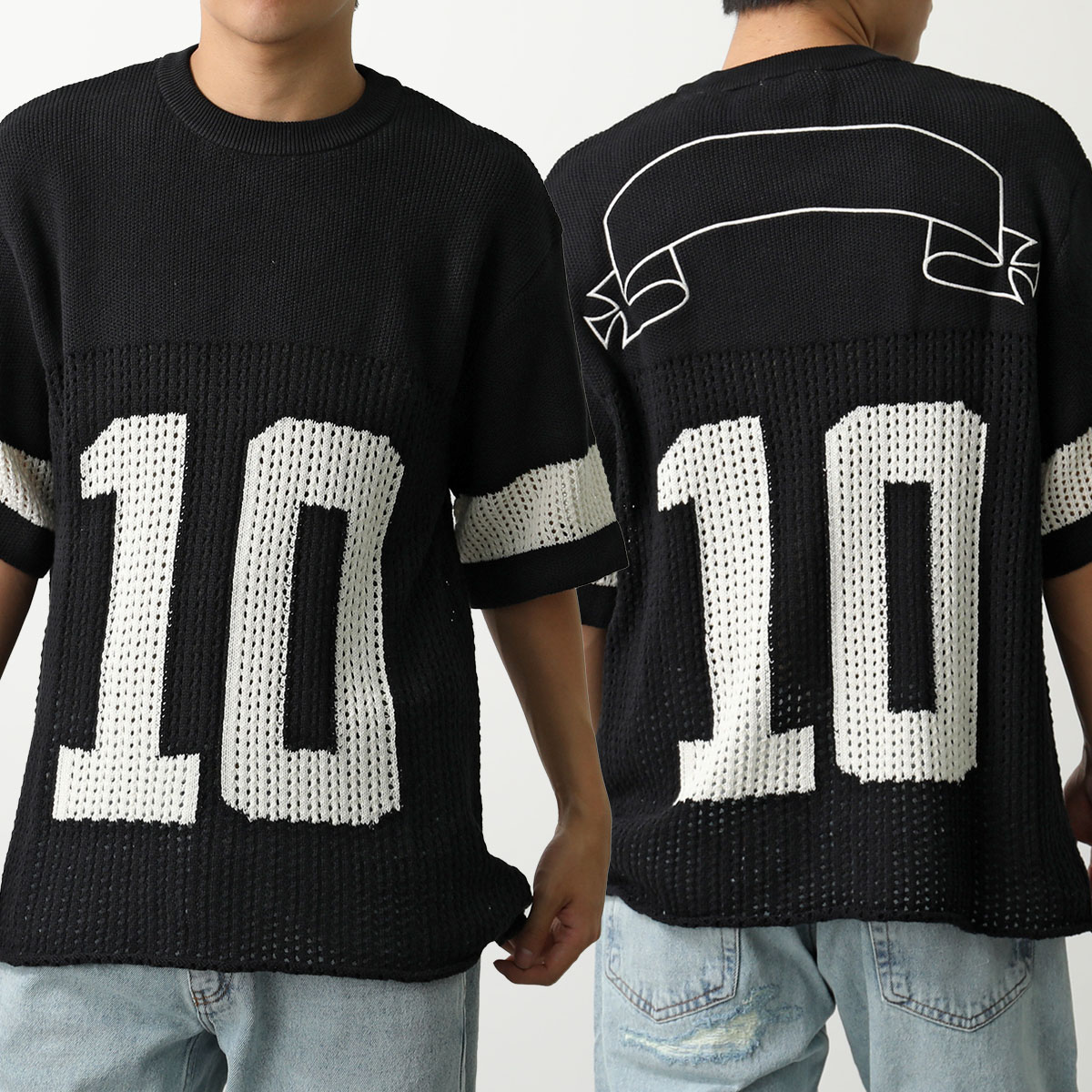 ASKYURSELF アスクユアセルフ ニット メッシュ セーター ASKYURSELF アスクユアセルフ ニット WARM UP KNIT JERSEY