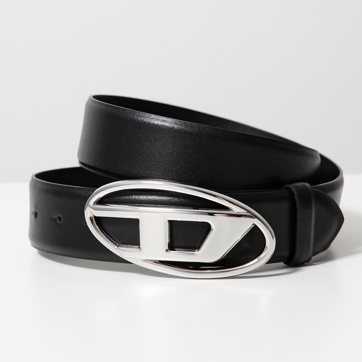 B-1DR Leather belt with Oval D buckle｜ブラック｜メンズ｜DIESEL