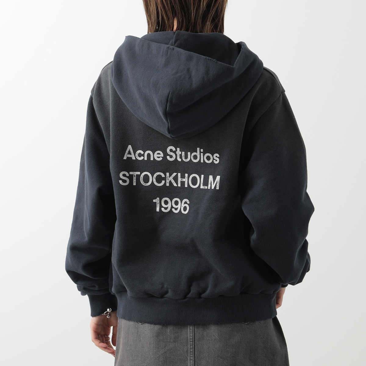 Acne Studios アクネストゥディオズ パーカー FN-UX-SWEA000020 CI0136 レディース スウェット プルオーバー 長袖  ロゴ 900/Black