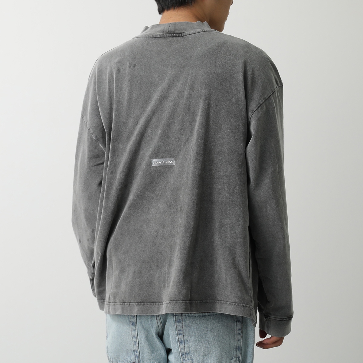 Acne Studios アクネストゥディオズ Tシャツ FN-UX-TSHI000020 CL0220 メンズ 長袖 カットソー ロンT ロゴパッチ  ストレッチ カラー2色