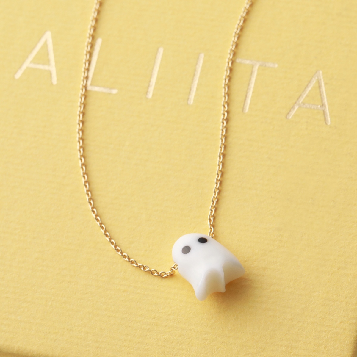 ALIITA アリータ ネックレス MINI FANTASMA NECKLACE ROLO レディース オバケ ペンダント アクセサリー  YELLOW-GOLD-9KT