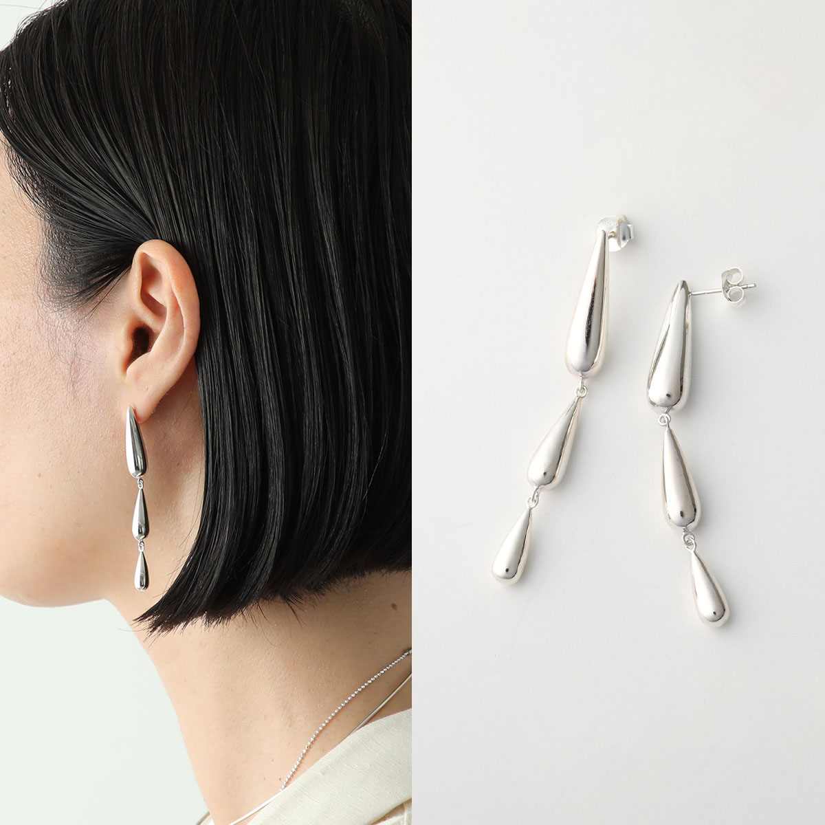 ピアス 18K バーピアス レディース 18金ピアス シンプル 棒