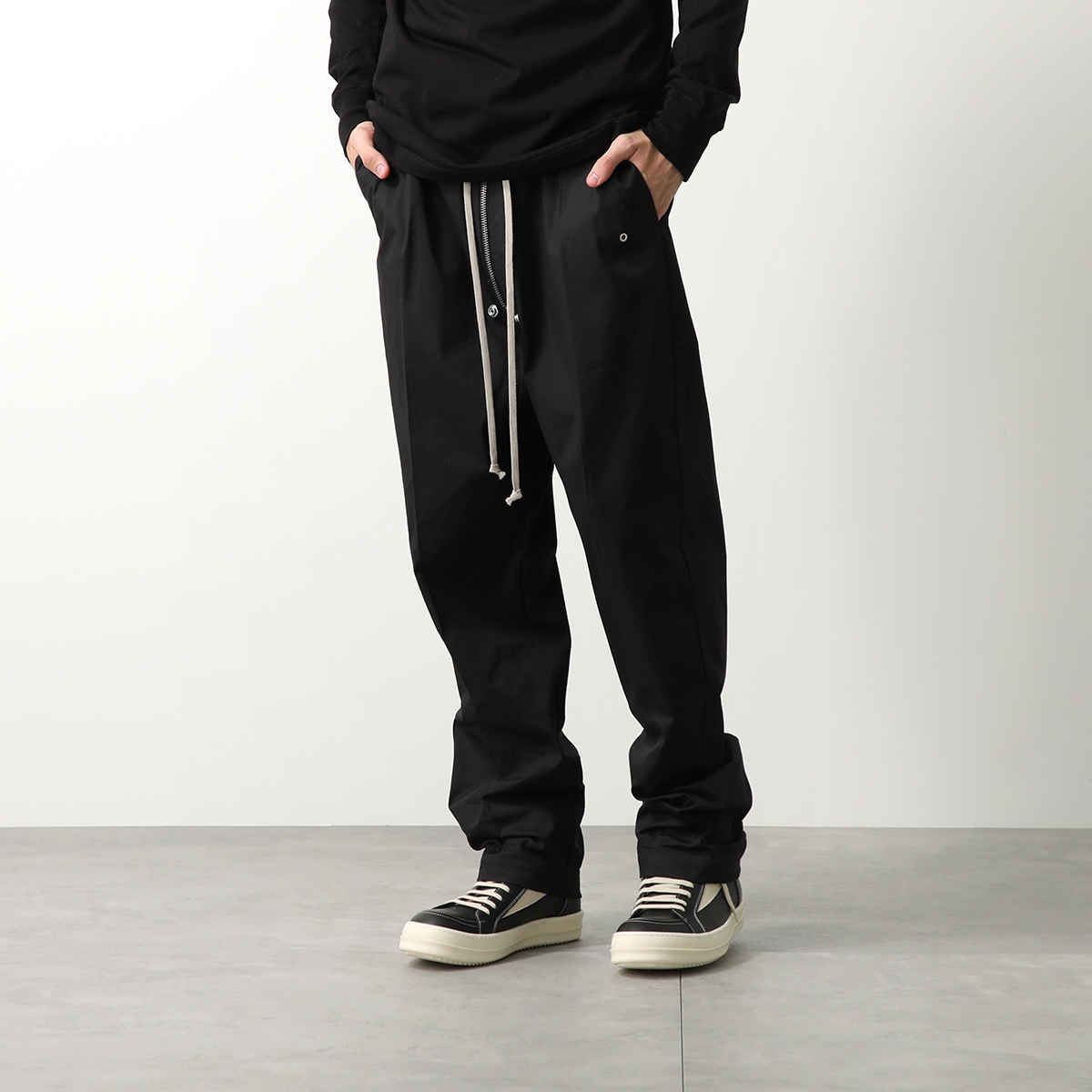 Rick Owens リックオウエンス ワイドパンツ BELA PANTS ベラ RU02D6361 TE メンズ ドローストリング ストレッチ  09/BLACK