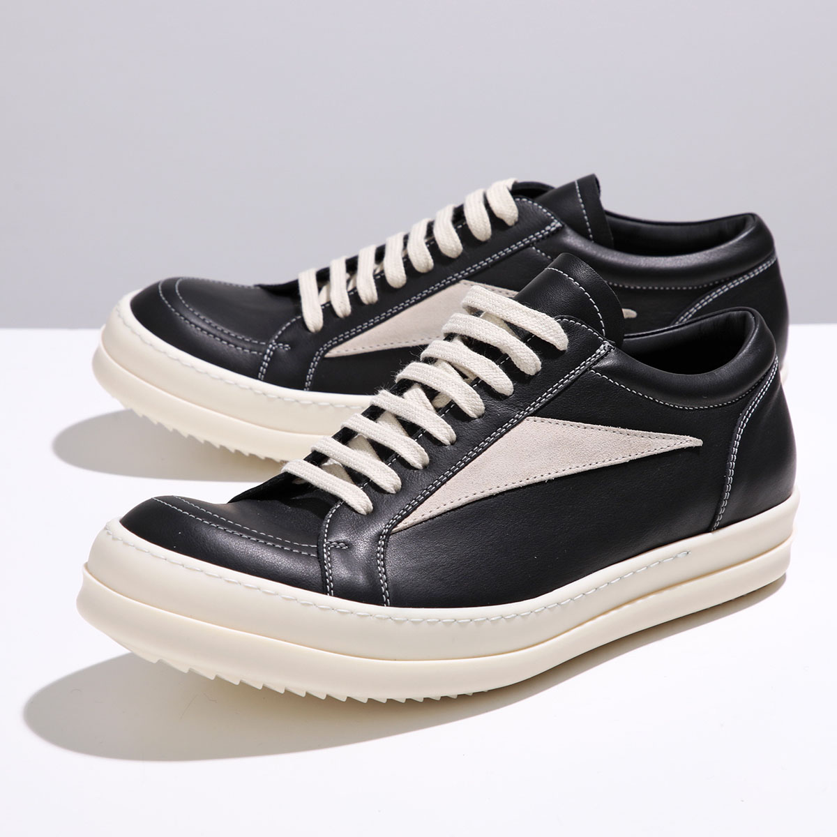 Rick Owens リックオウエンス スニーカー VINTAGE SNEAKS RU02D6897 LCOLVS メンズ ローカット レザー  バニラソール 911/BLACK/MILK/MILK