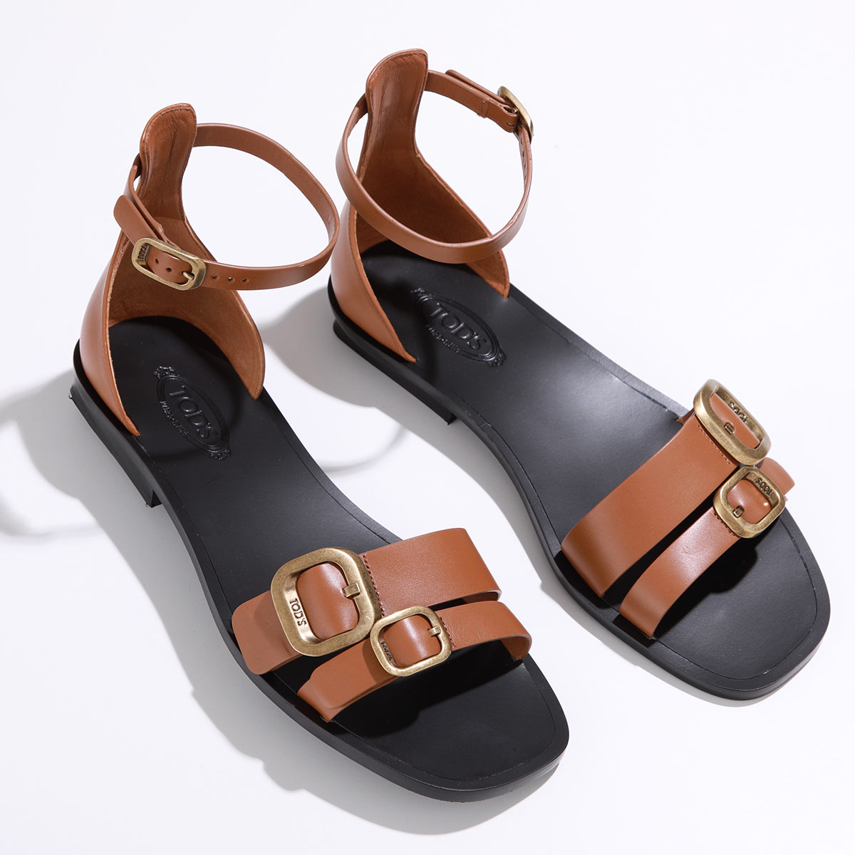 TODS トッズ サンダル レディース レザー フラット シューズ G807