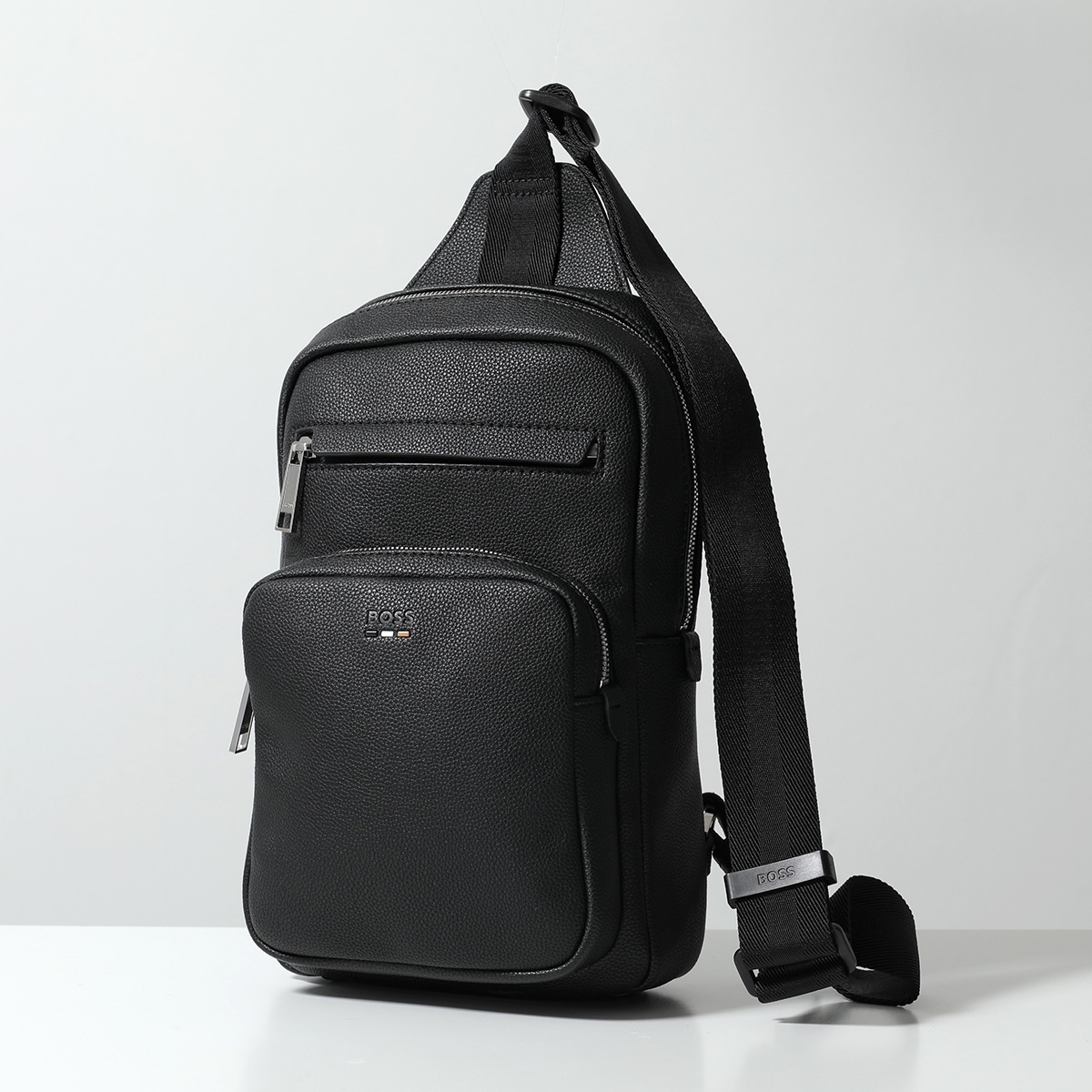 HUGO BOSS ビジネスバッグ 黒 レザー 保管袋付き HUGO BOSS ヒューゴボス バッグ ハンドバッグ ビジネスバッグ