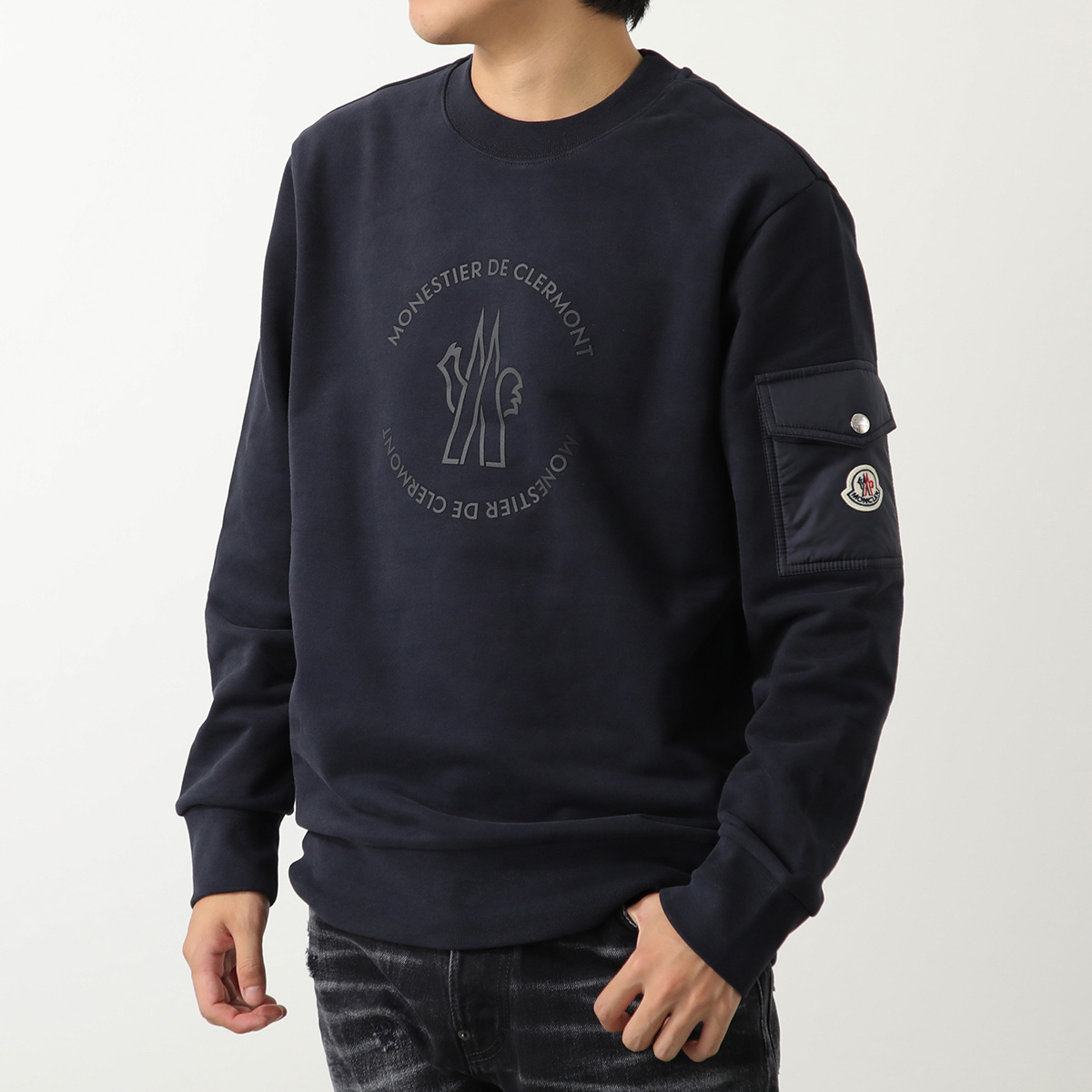 MONCLER モンクレール トレーナー 8G00035 89AHE メンズ スウェットシャツ 長袖 クルーネック コットン ロゴパッチ 778