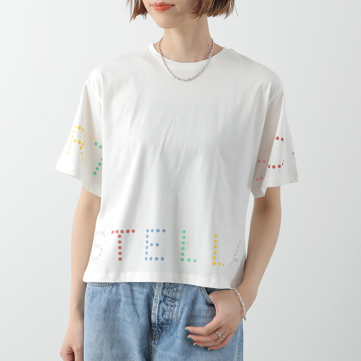 STELLA McCARTNEY KIDS ステラマッカートニー キッズ Tシャツ TV8C51 Z0434 レディース ガールズ 半袖 カットソー  ロゴT クルーネック 101