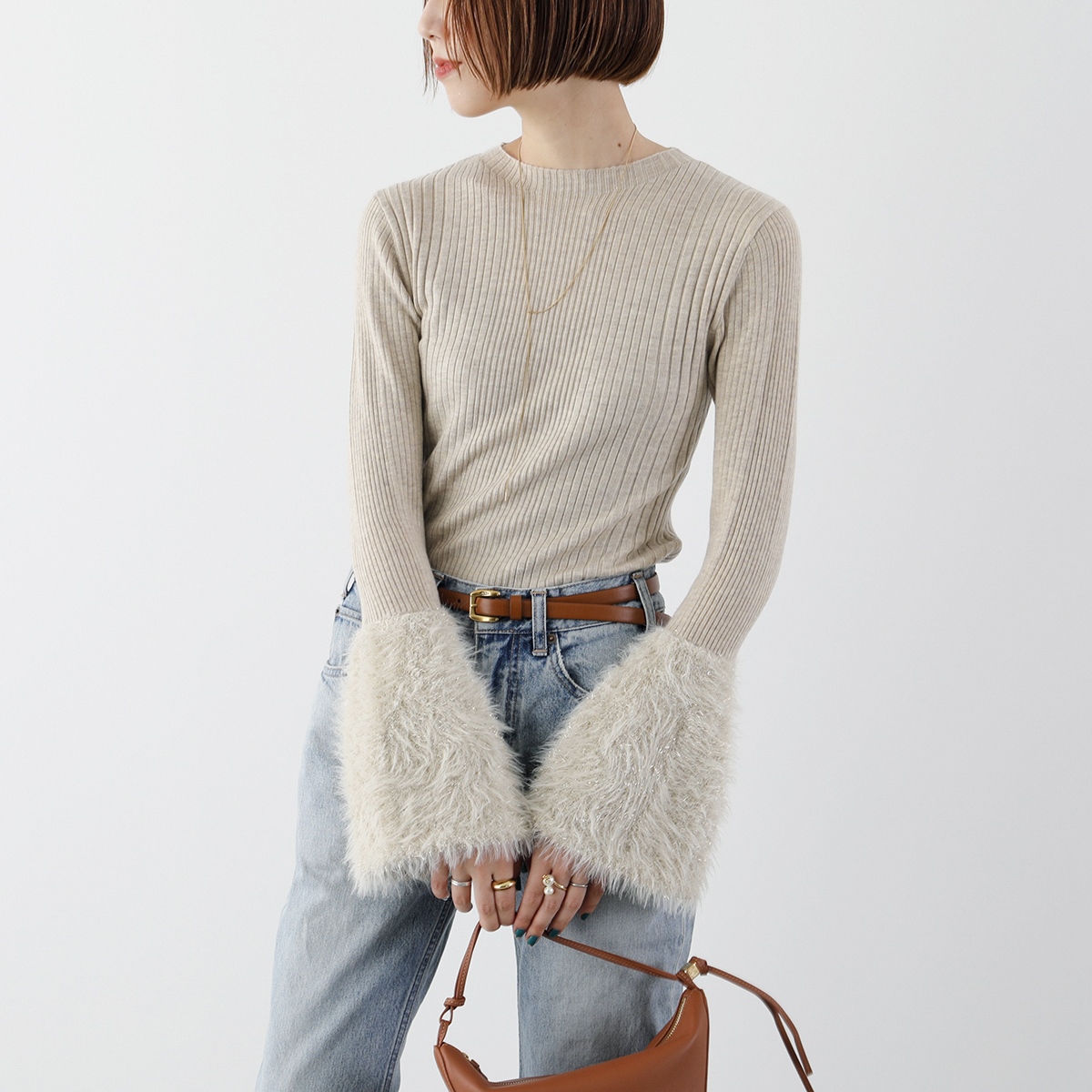 TORRAZZO DONNA トラッツォドンナ 6241-424 リブラメニットプル