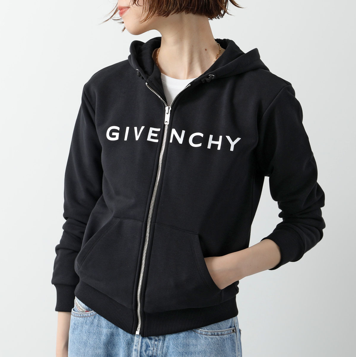 GIVENCHY KIDS ジバンシィ キッズ パーカー H30411 レディース ガールズ ジップアップ 裏起毛 ロゴ スウェット 長袖  セットアップ可能 カラー2色