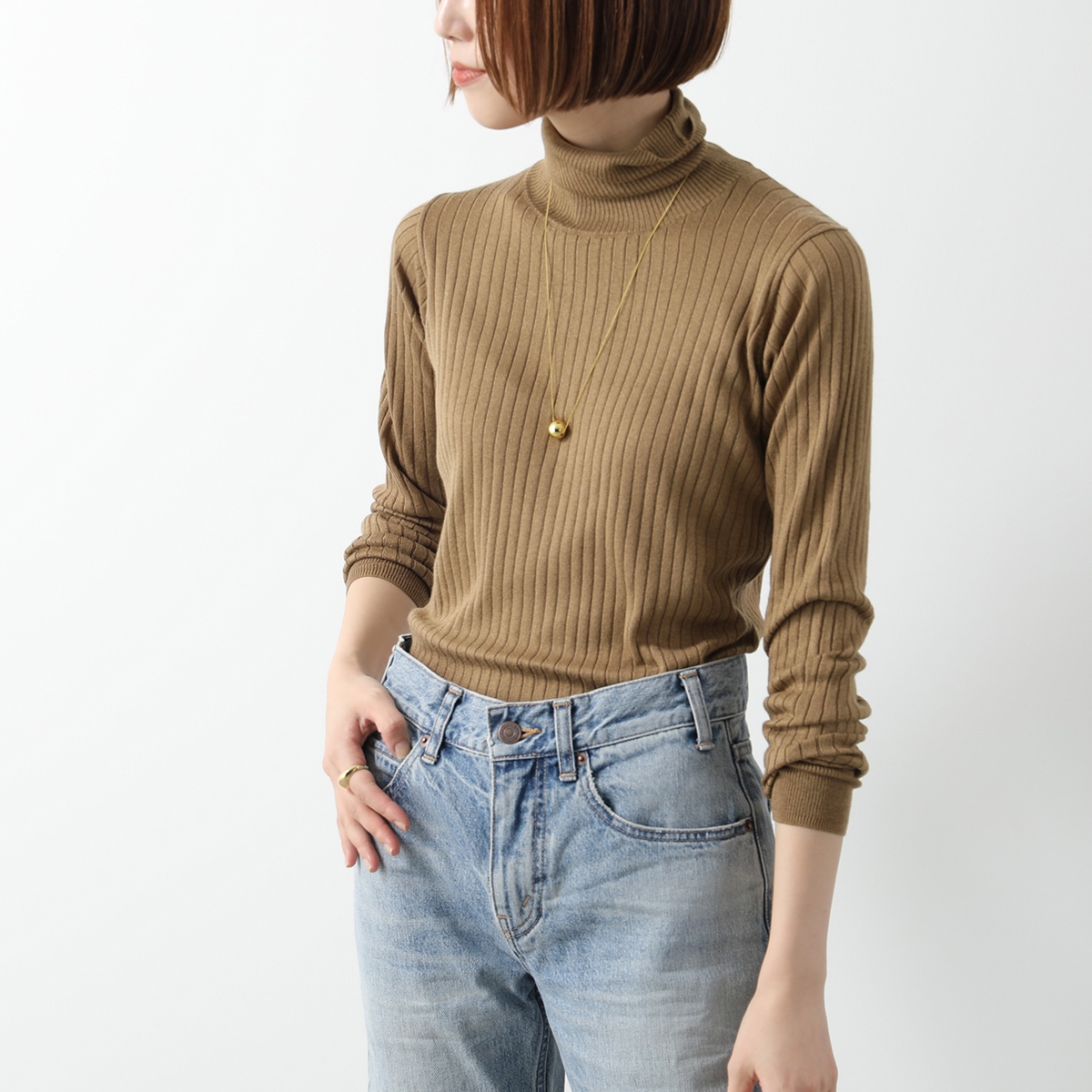 C.T.plage シーティー・プラージュ セーター Silk cashmere wide rib turtle pullover 5561K レディース ニット リブ 長袖 タートルネック カラー5色