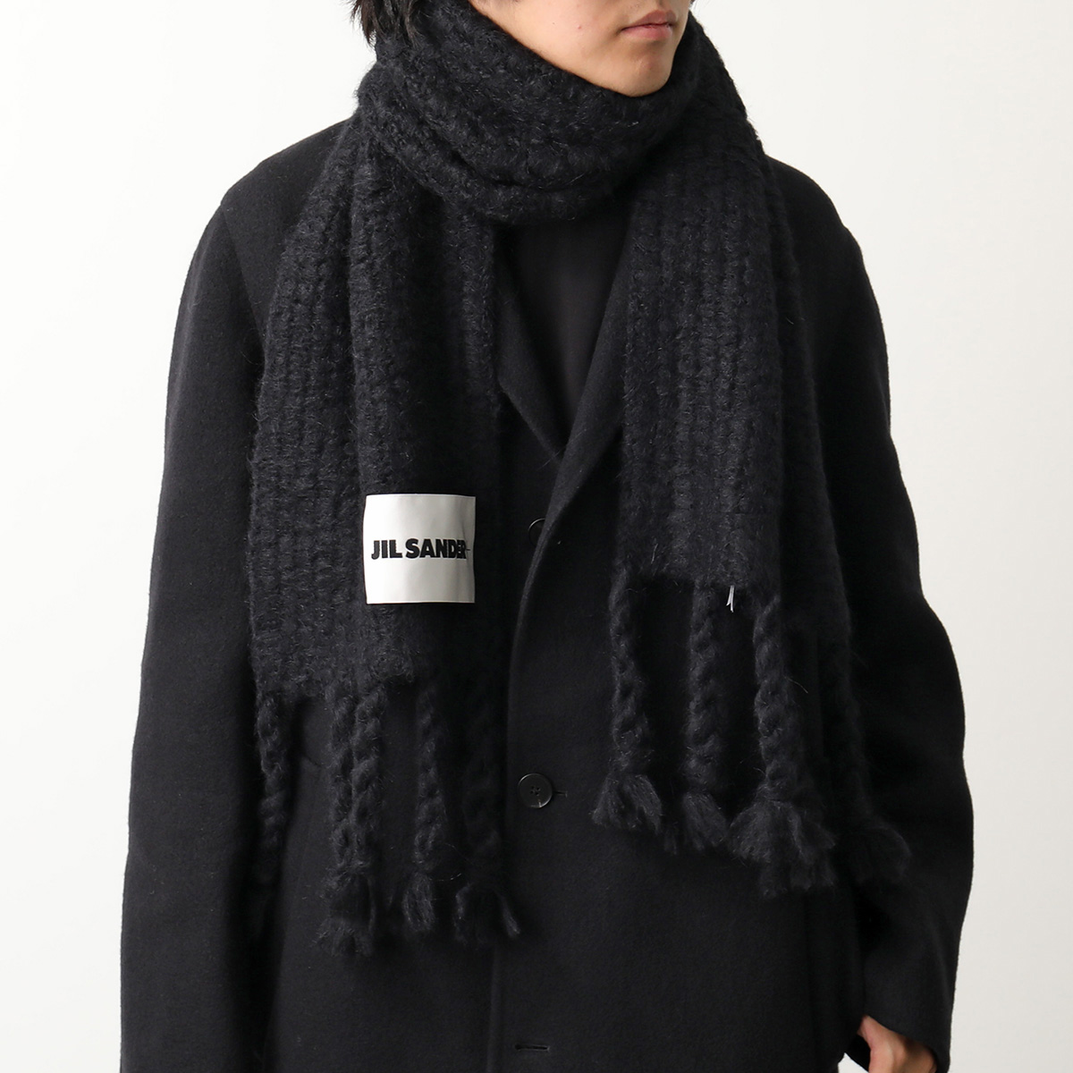 JIL SANDER+ ジルサンダー プラス J47ZZ0119 J14731 メンズ フリンジ ニット ストール スカーフ ロゴ 001/BLACK  : 360913156 : インポートセレクトmusee - 通販 - Yahoo!ショッピング