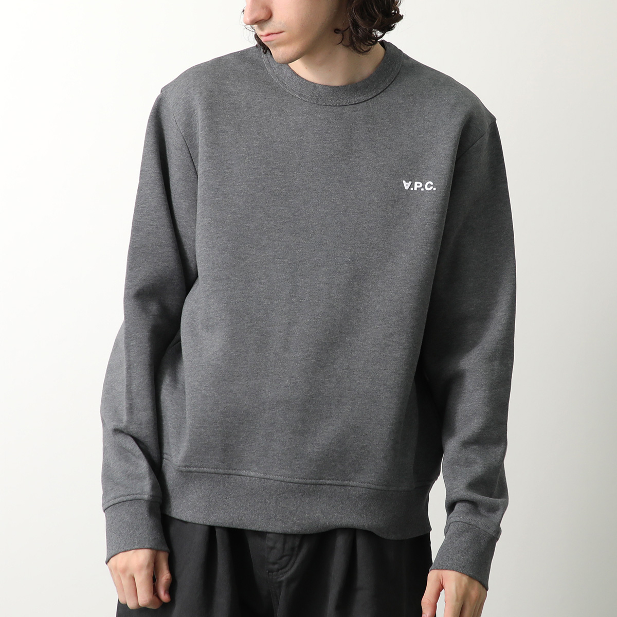 APC A.P.C. アーペーセー トレーナー SWEAT BOXY PETIT VPC COHBR H27916 メンズ 長袖 スウェット 裏起毛  コットン クルーネック フロッキーロゴ カラー2色