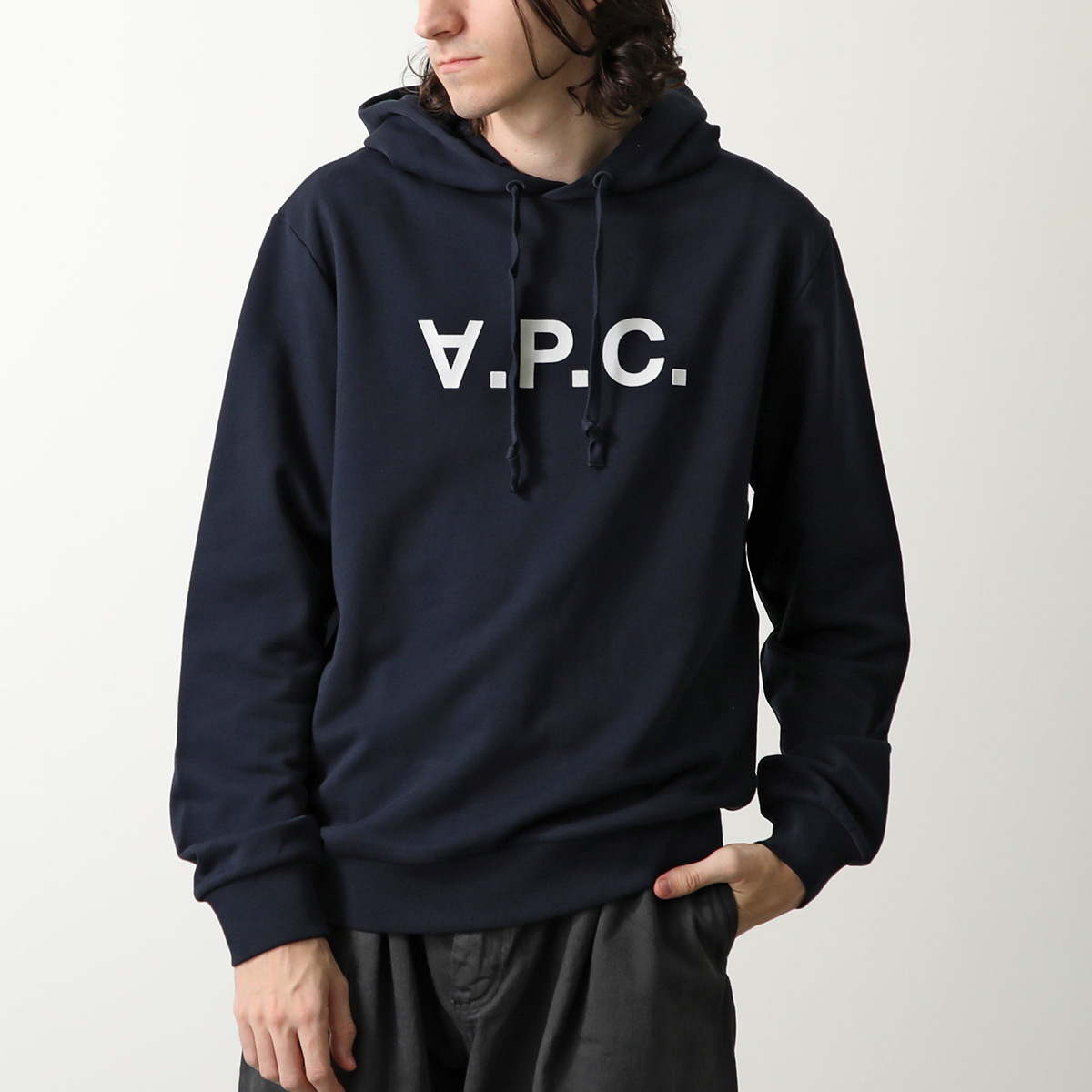 APC A.P.C. アーペーセー パーカー COHBN M27908 メンズ プルオーバー フーディー フロッキーロゴ スウェット 長袖 カラー2色