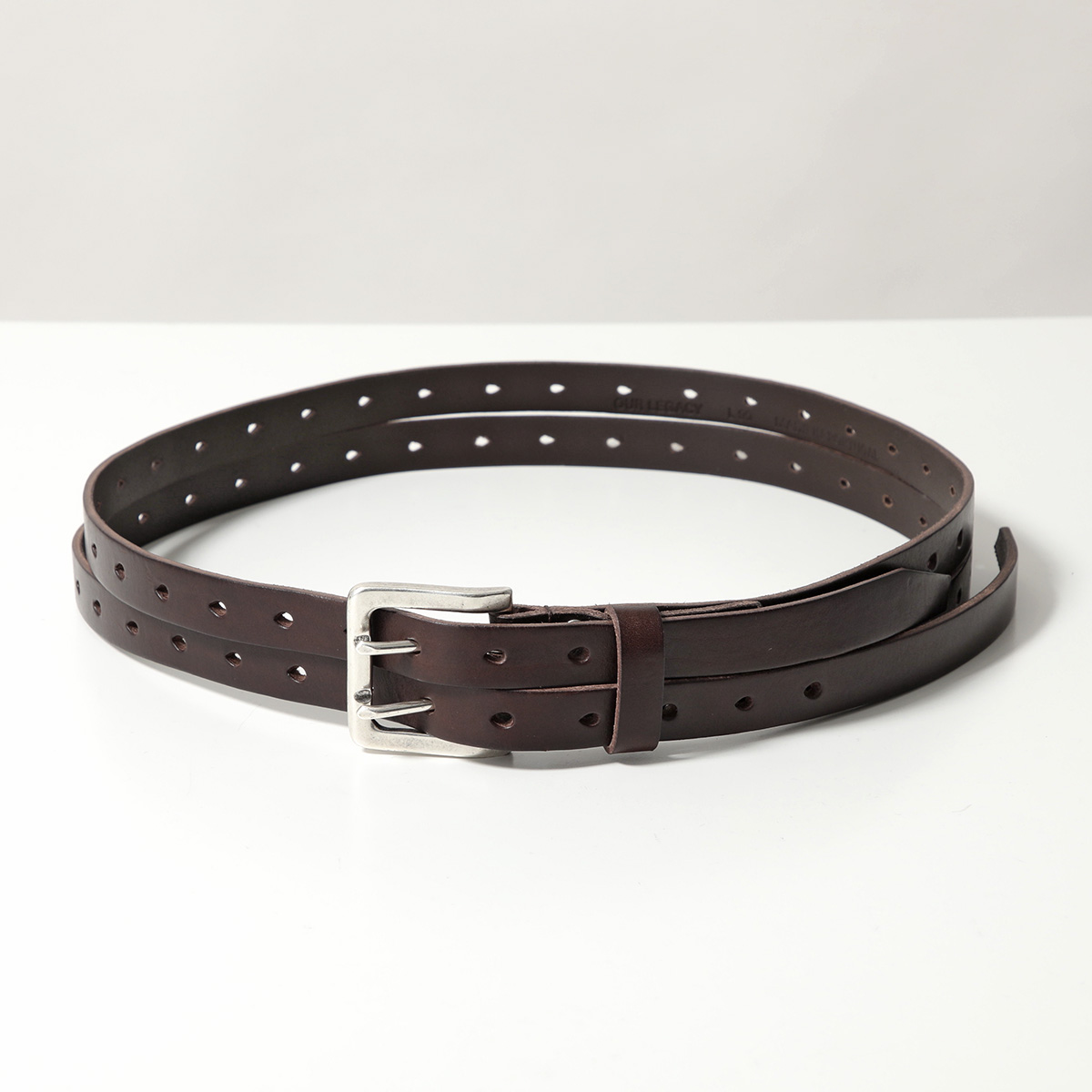 OUR LEGACY アワーレガシー ベルト SPLIT BELT A42484O メンズ レザー 2連 スクエアバックル  OILY-BROWN-LEATHER