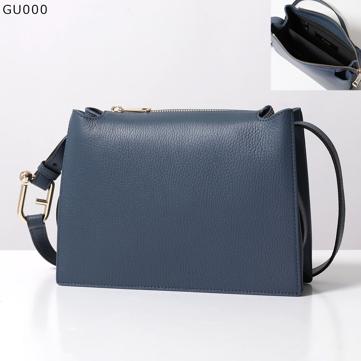 【美品】FURLA ショルダーバッグ 斜め掛け ネイビー ポシェット FURLA（フルラ） ショルダーバッグ NUVOLA ヌヴォラ WB01275 HSF000