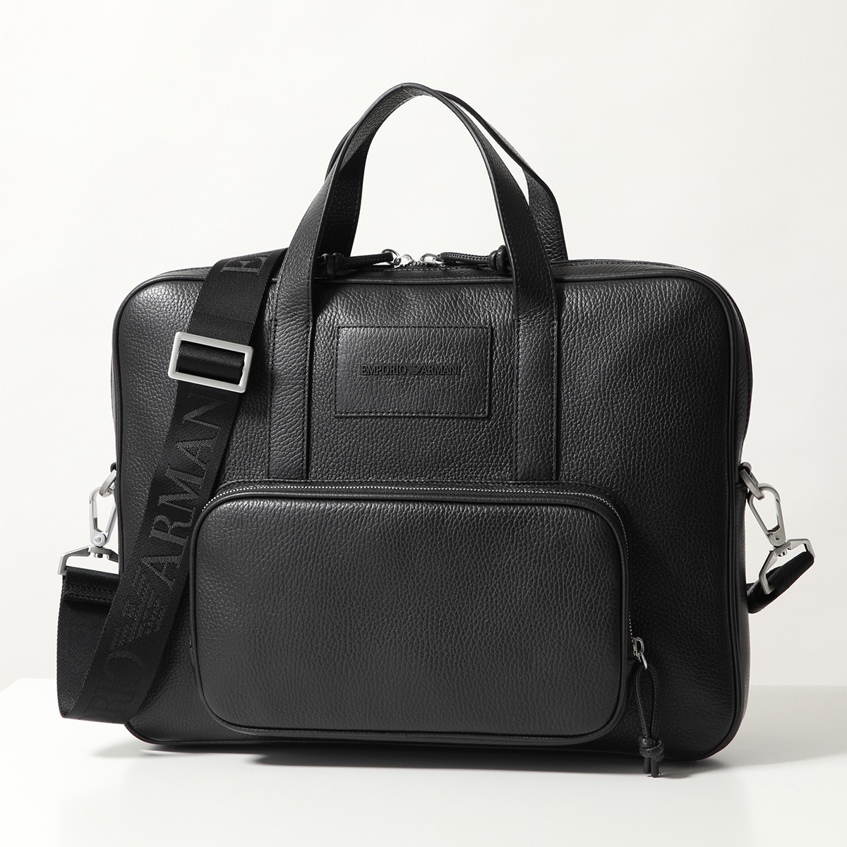 EMPORIO ARMANI エンポリオアルマーニ ブリーフケース Y4P144 Y068E メンズ レザー ビジネスバッグ ショルダーバッグ ロゴ  鞄 80001/BLACK