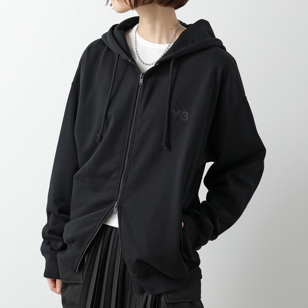 Y-3 ワイスリー パーカー FL ZIP HODDIE ジップ フーディー IW0073 レディース ジップアップ スウェット 長袖 ロゴ BLACK