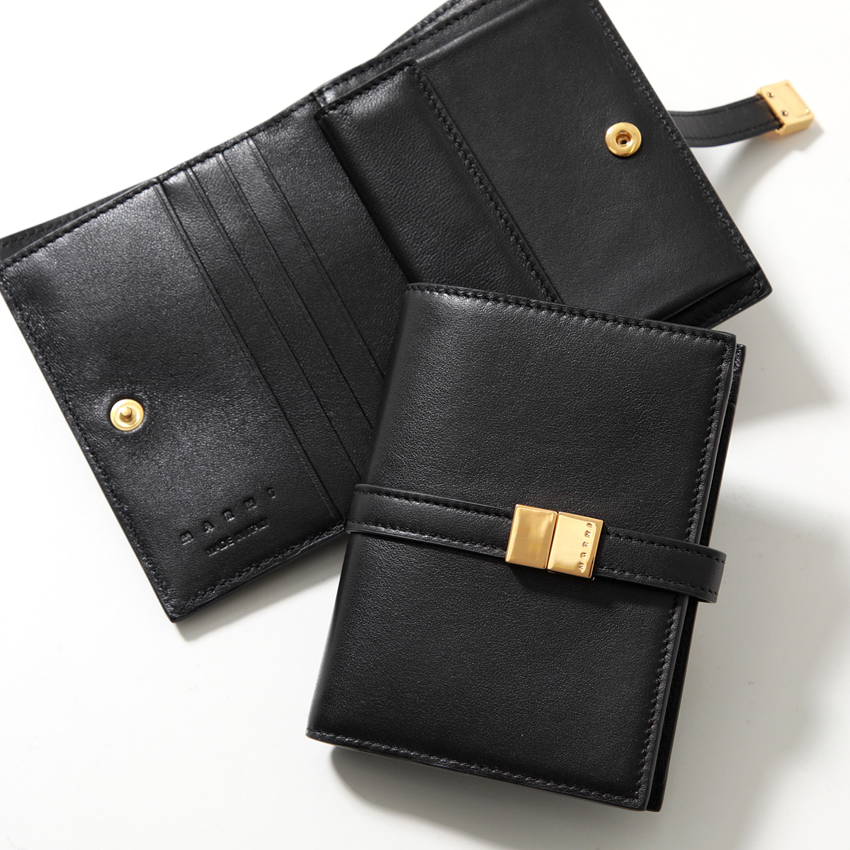 黒財布革靴バッグパーカーシャツジャケットにMARNIマルニコート MARNI マルニ 二つ折り財布 PFMO0103U1 P5298 レディース ミニ