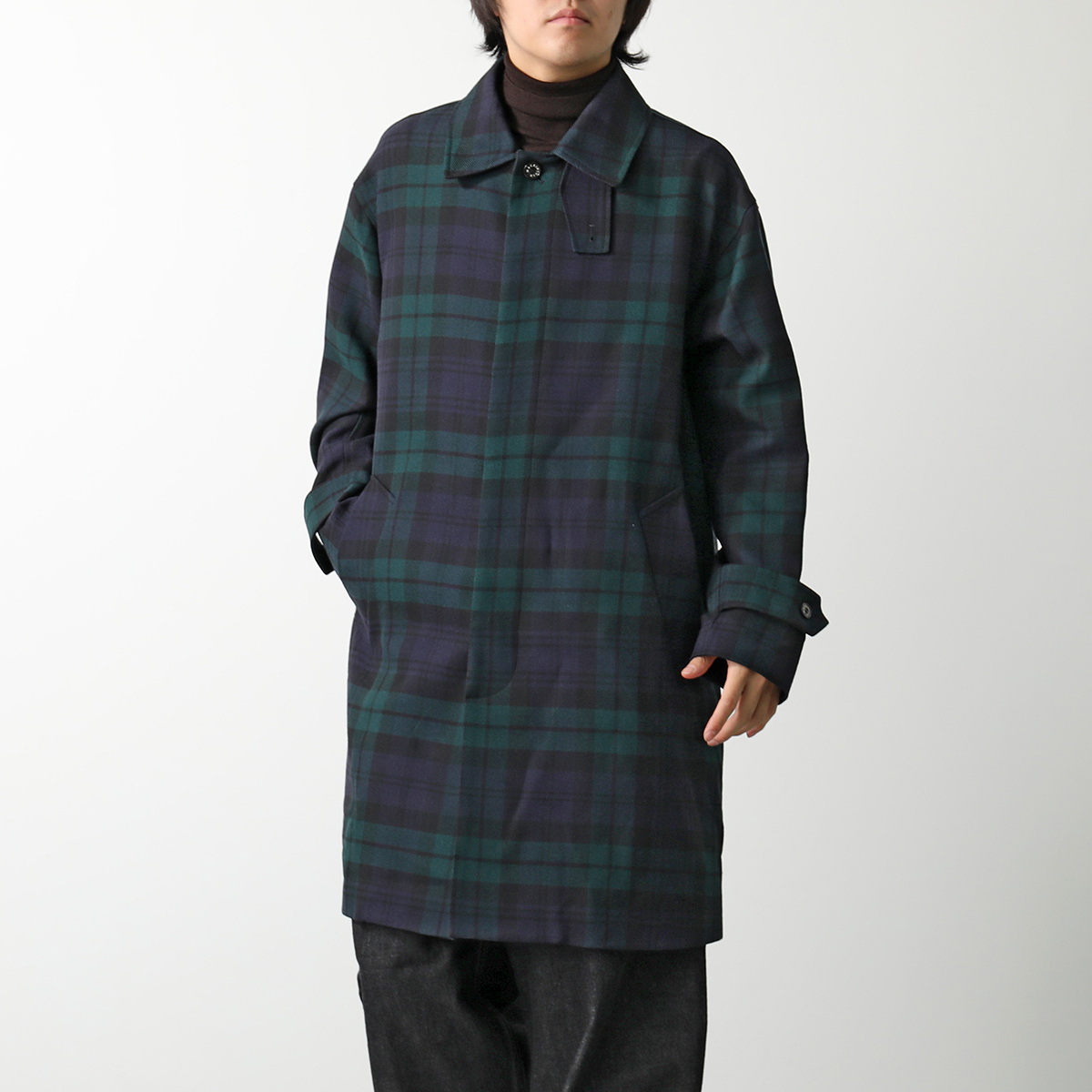 MACKINTOSH マッキントッシュ ステンカラーコート SOHO TARTAN MO8892-MOP6125C メンズ ロングコート  タータンチェック グリーン×ブラック