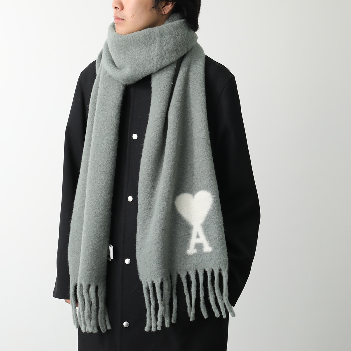 ami paris アミパリス マフラー ADC OVERSIZE SCARF USF422.AW0054 メンズ ストール フリンジ アルパカ  ハートロゴ 大判 カラー2色 : 361012020 : インポートセレクトmusee - 通販 - Yahoo!ショッピング