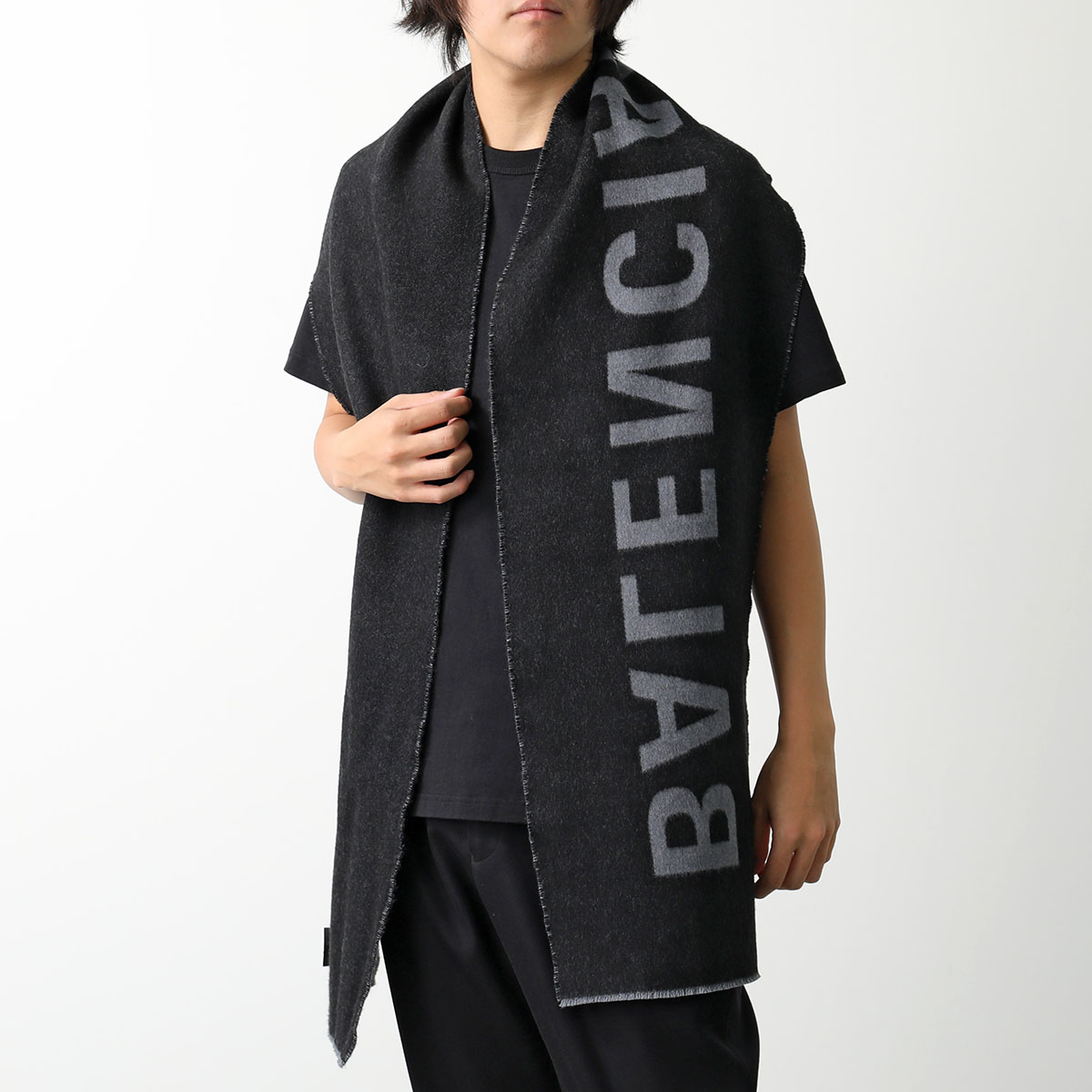 BALENCIAGA バレンシアガ マフラー 530047 420B0 メンズ ウール ストール 大判 ロゴ 1260 : 361012152 :  インポートセレクトmusee - 通販 - Yahoo!ショッピング