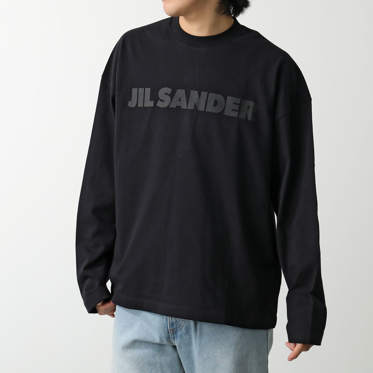 JIL SANDER ジルサンダー Tシャツ J21GC0167 J20243 メンズ 長袖 カットソー ロゴT コットン クルーネック  オーバーサイズ カラー2色