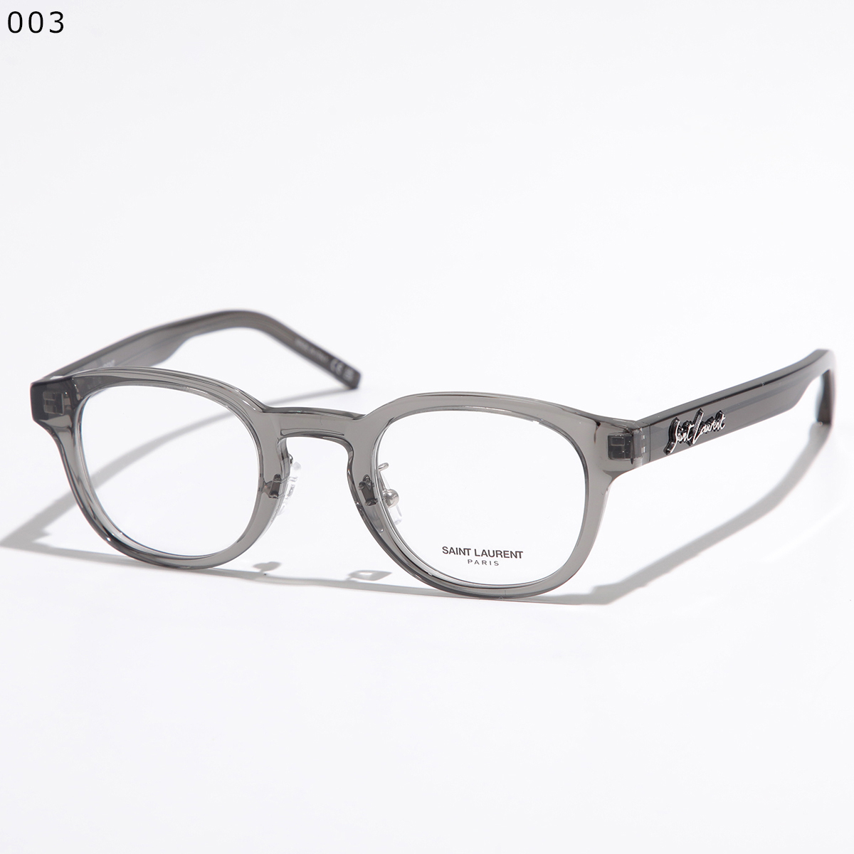 SAINT LAURENT サンローラン メガネ SL 630/J レディース ウェリントン型 セルフレーム クリアフレーム 黒縁 眼鏡 メタルロゴ アイウェア カラー3色_3