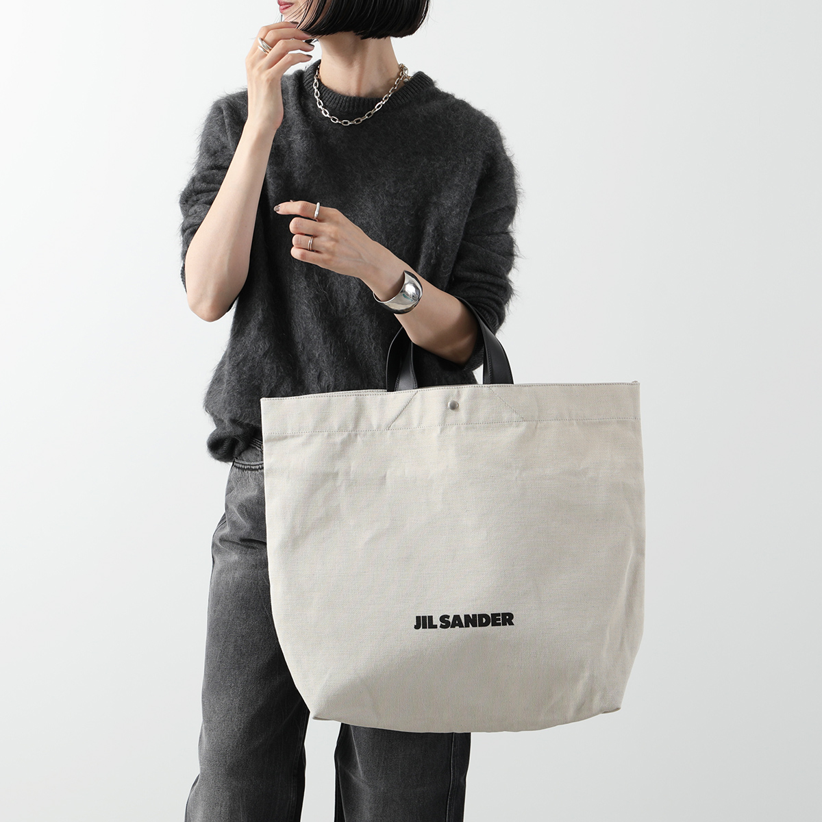 JIL SANDER ジルサンダー トートバッグ BOOK SHOPPER ブック ショッパー メンズ キャンバス コットンリネン レザーハンドル  ロゴ 鞄 280/NATURAL : 361029002 : インポートセレクトmusee - 通販 - Yahoo!ショッピング