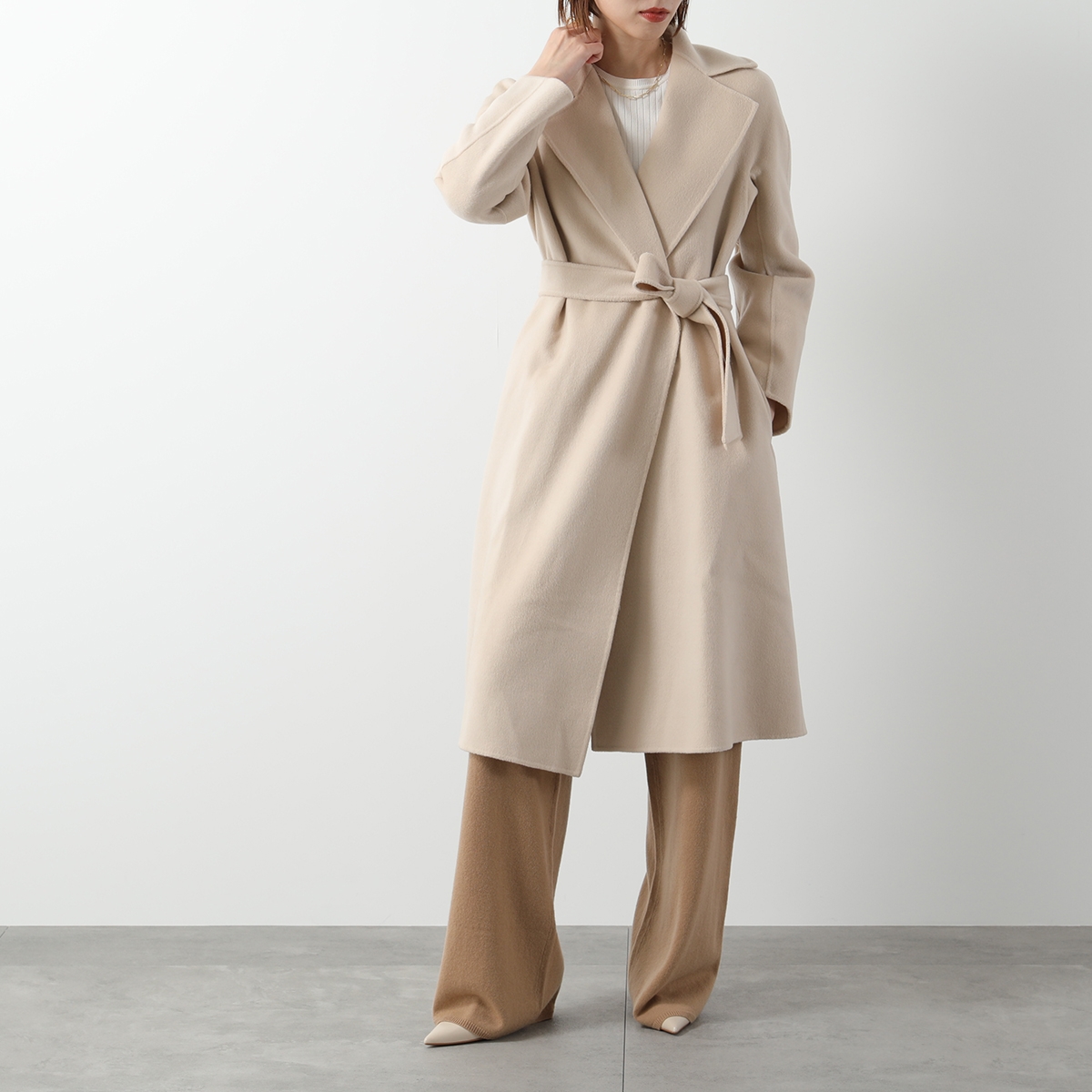 MAX MARA Studio マックスマーラ ステュディオ ロングコート RAPIDO レディース ラップコート カシミア ウール ベルト付き  ガウンコート カラー3色