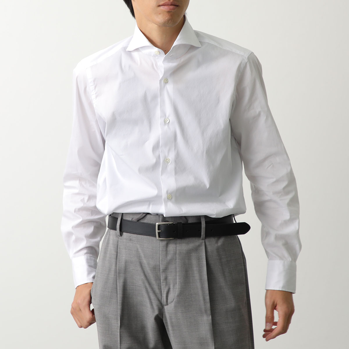 Giannetto vinci fit/ホワイト コットンシャツ GIANNETTO（ジャンネット） シャツ VINCI FIT ヴィンチフィット AC103