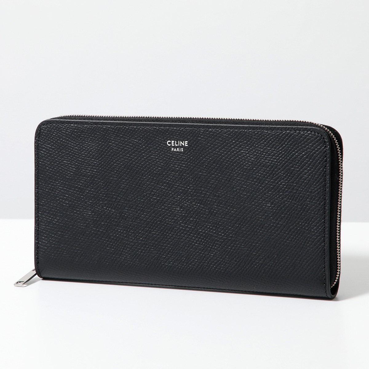 CELINE セリーヌ ラウンドファスナー長財布 Large Zipped Wallet 10B553BEL.38SI メンズ レディース レザー  箔押しロゴ Black