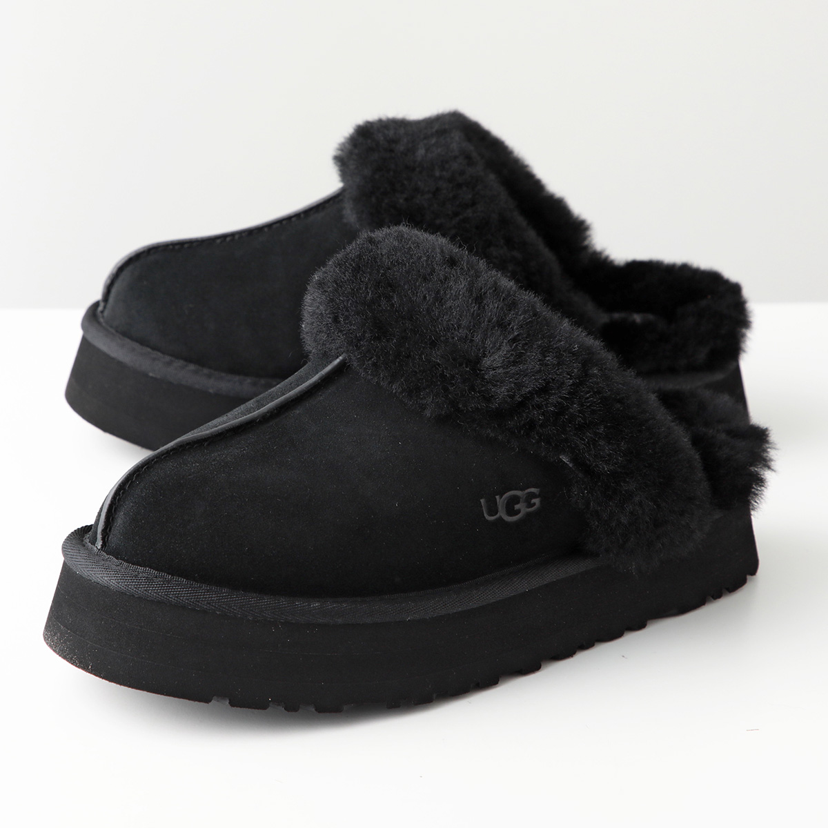 UGG アグ スリッポン W DISQUETTE ディスケット 1122550 レディース ムートン スウェード ボア サンダル スリッパ サボ 厚底  シューズ 靴 カラー4色