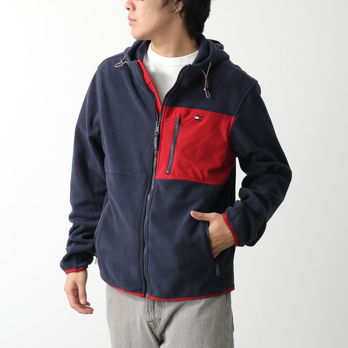 トミーヒルフィガー アームロゴ 刺繍 フルジップパーカー M TOMMY HILFIGER（トミー・ヒルフィガー） トミー ヒルフィガー ジップ