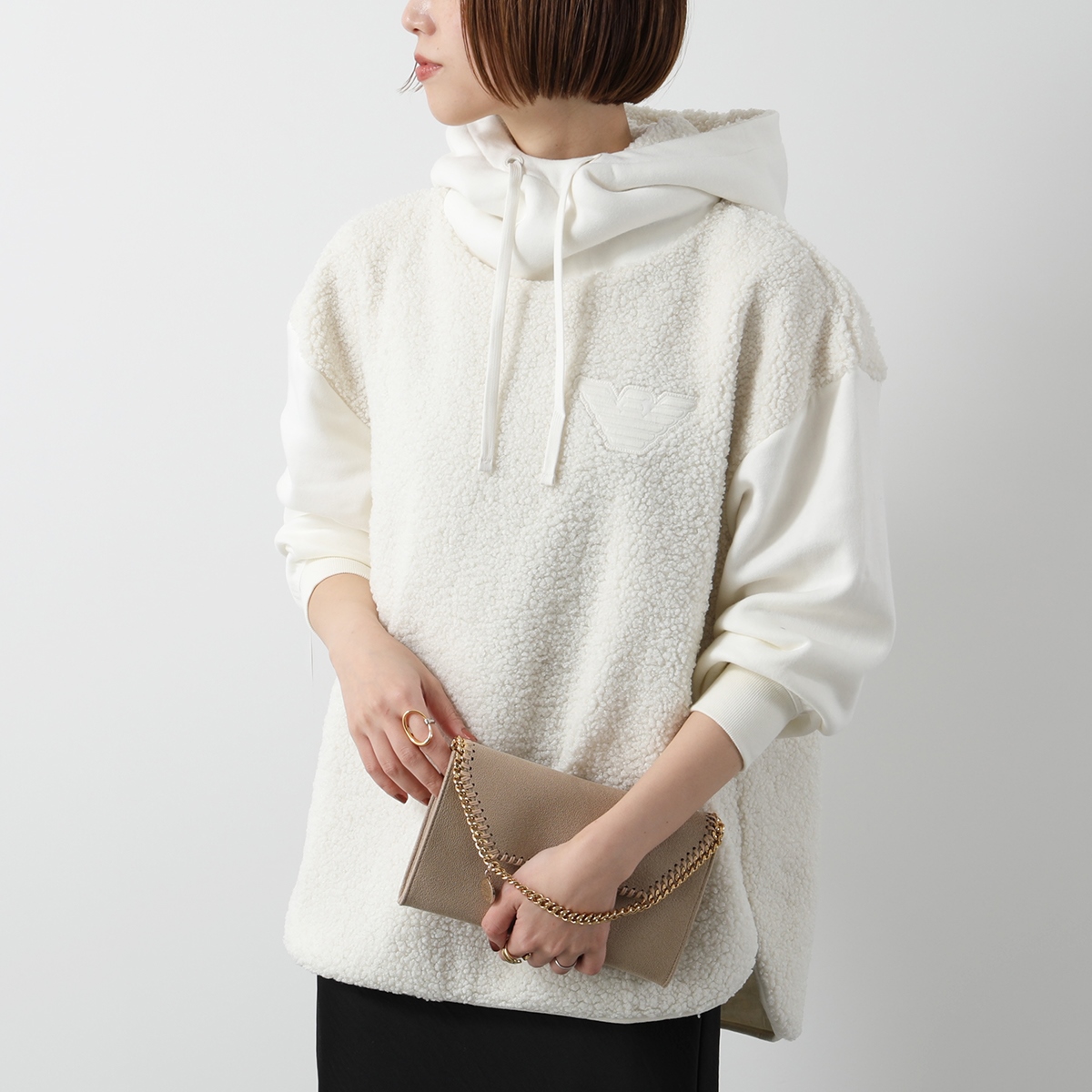 【極美品】エンポリオアルマーニ　フードパーカー　ホワイト　コットン　短丈　XL 楽天市場】エンポリオアルマーニ EMPORIO ARMANI パーカー ダブル