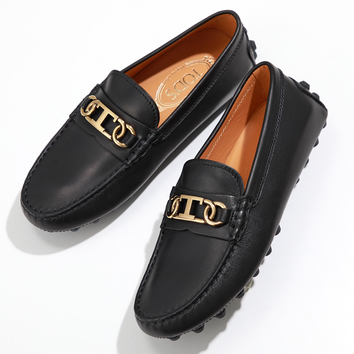 TODS トッズ ローファー GOMMINO MACRO 52K XXW52K0HL10N6M レディース レザー ロゴ メタルTチェーン シューズ 靴 B999/NERO XXW52K0HL10N6MB999