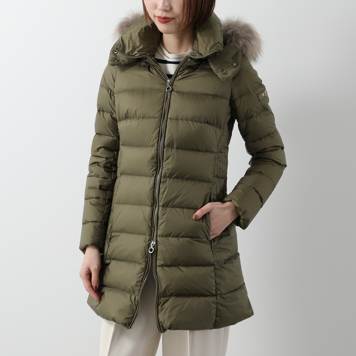 TATRAS タトラス ダウンコート SARMA サルマ LTAT24A4794-D レディース フード付き Aライン ダウンジャケット ミドル丈  KHAKI