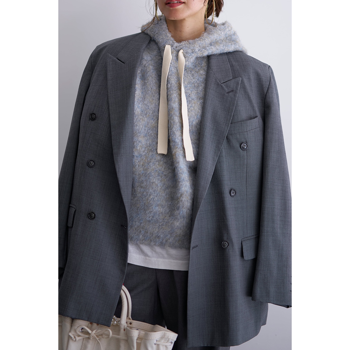 oll オール ニット フーディー shaggy knit hoodie 452-05511