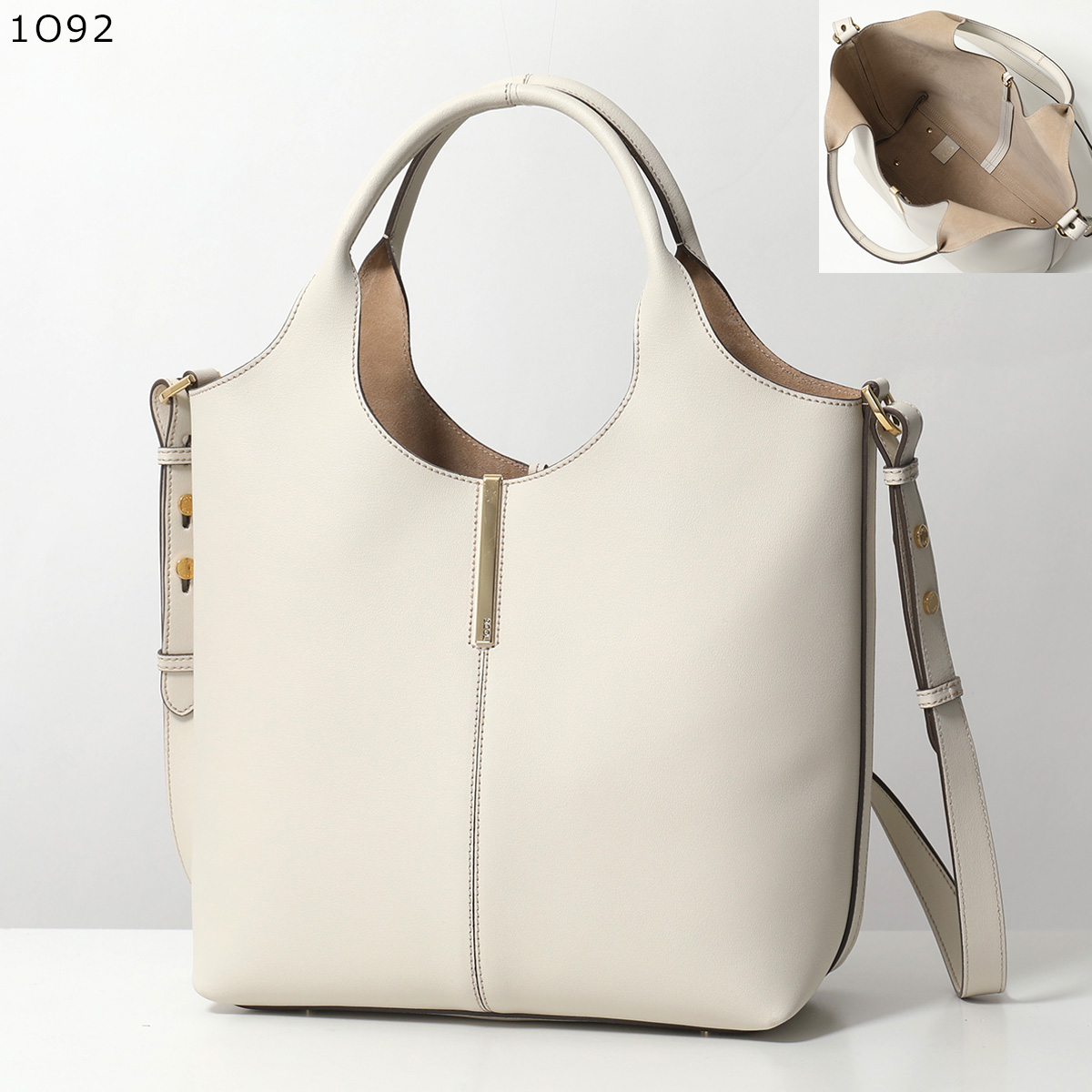 TOD'S トッズ ショルダーバッグ オーボエ ラージ - ホワイト系 レザー レディース Tタイムレス トートバッグ ゴールド金具 超美品【本物保証】 TOD'S（トッズ） TODS ショルダーバッグ T TIMELESS Tタイムレス